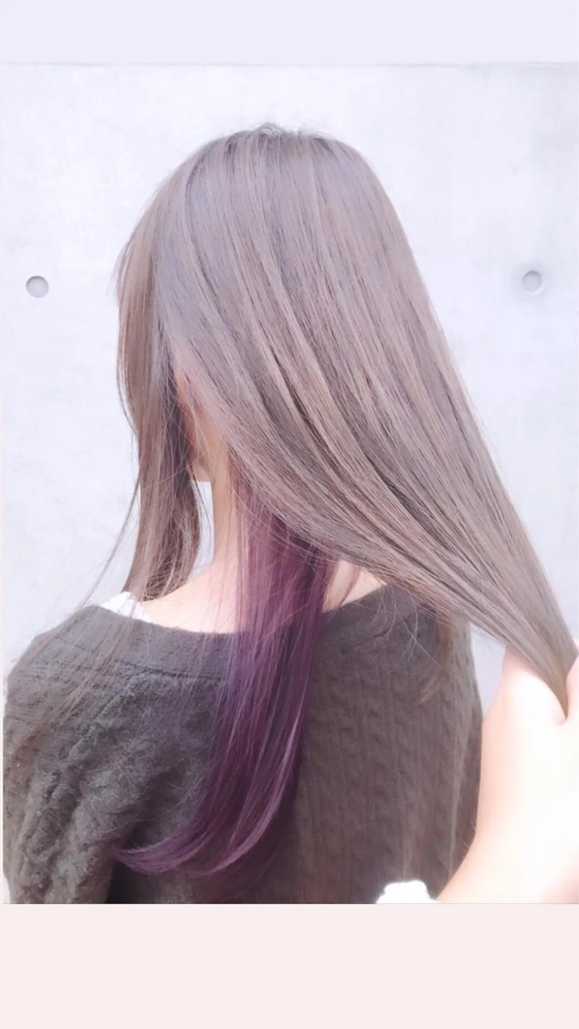 ロング カラー ヘアアレンジ グレージュ パープルカラー ヘアカラー トリートメント まつげと美容室/ 個室/瀬戸 一菜のヘアスタイル