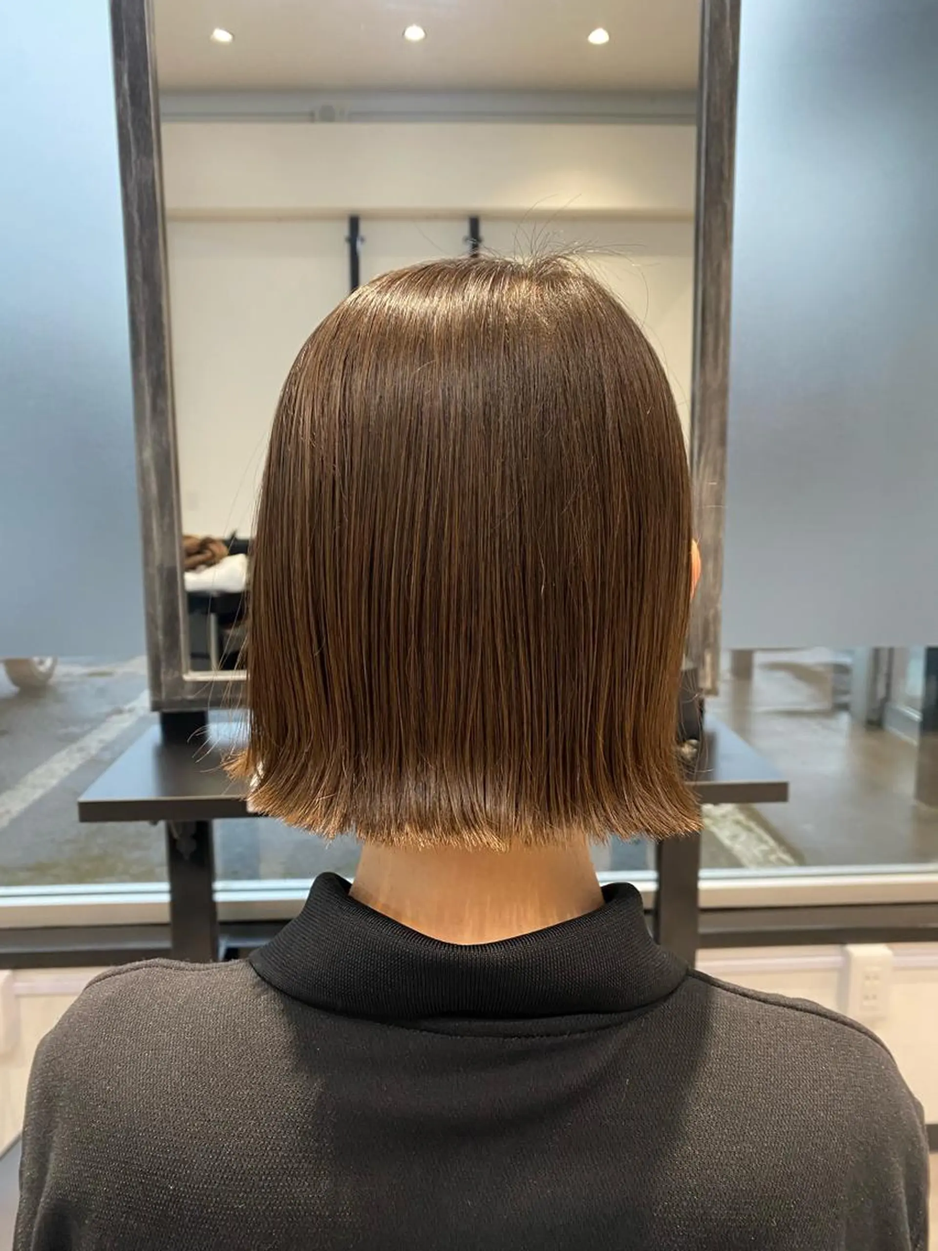 ショート 切りっぱなしボブ ボブ JILL    hair所属・maki💖 暖色カラーのヘアスタイル