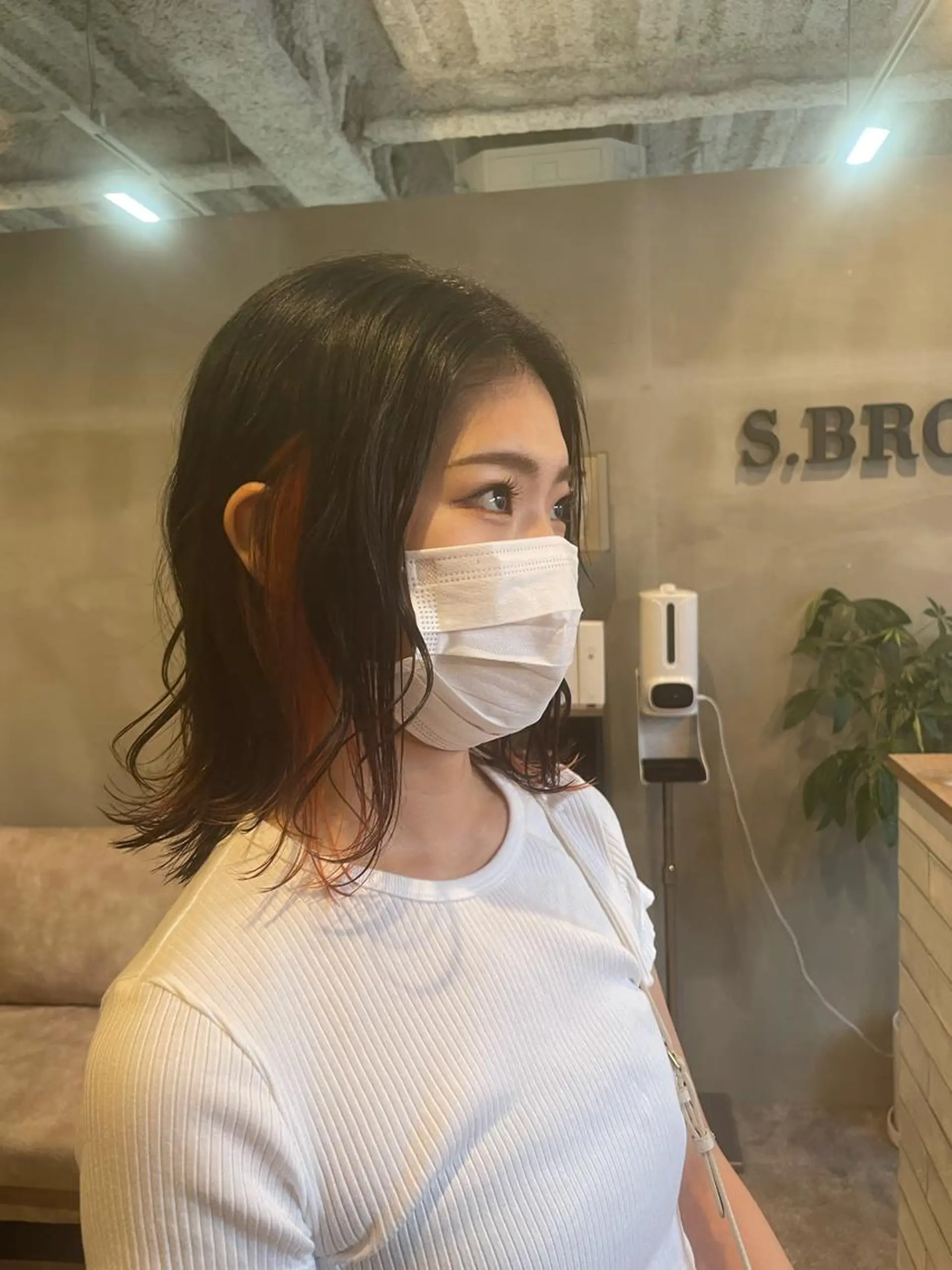 ミディアム カラー インナーカラー オレンジ Men's hair salon First 中百舌鳥店所属・First なかもず 店 YUKIのヘアスタイル