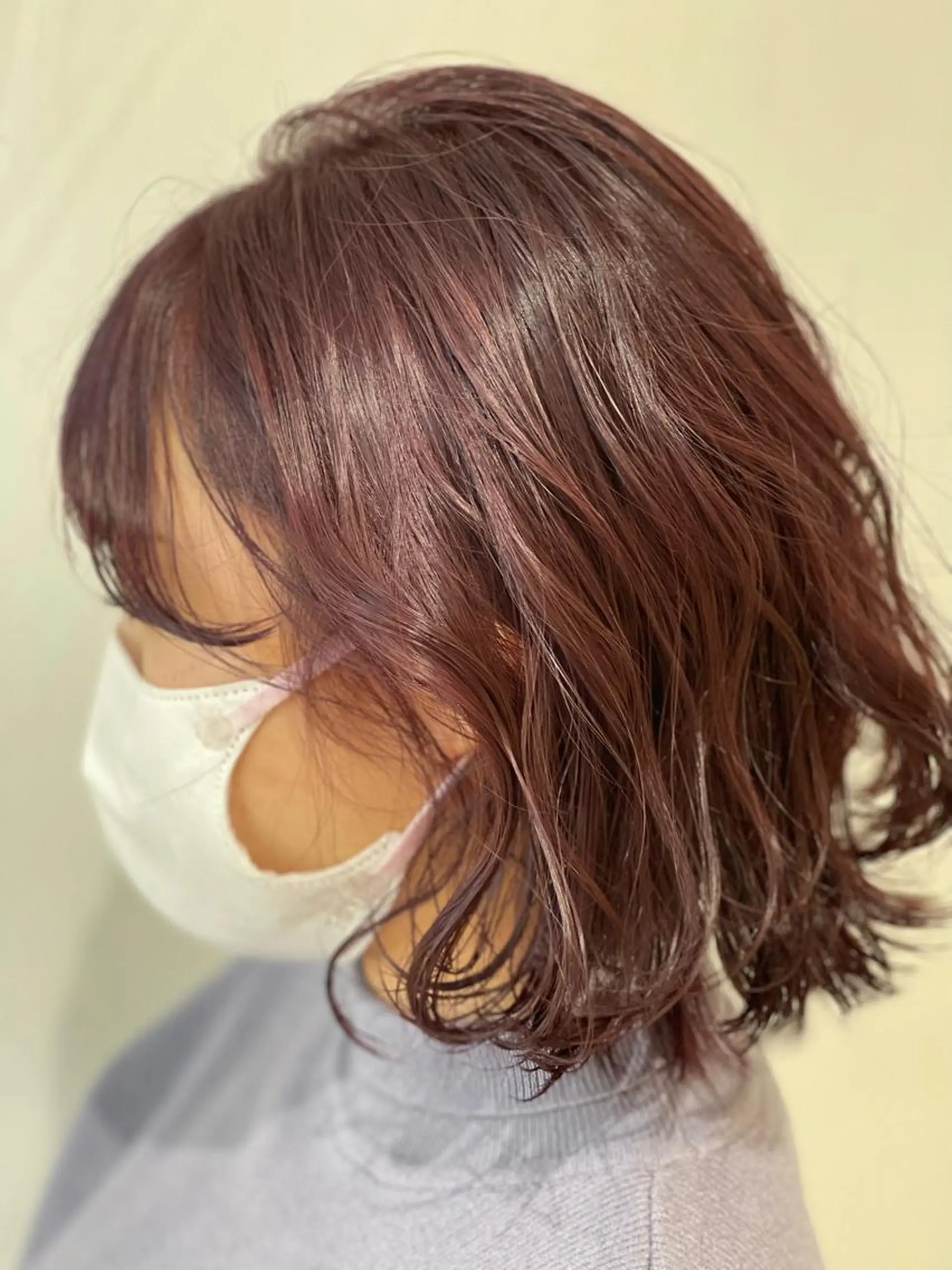 ミディアム カラー ブラウンカラー ピンクカラー ピンクブラウン ボブ カット ヘアカラー トリートメント 💎髪質改善王子💎 TOMOのヘアスタイル