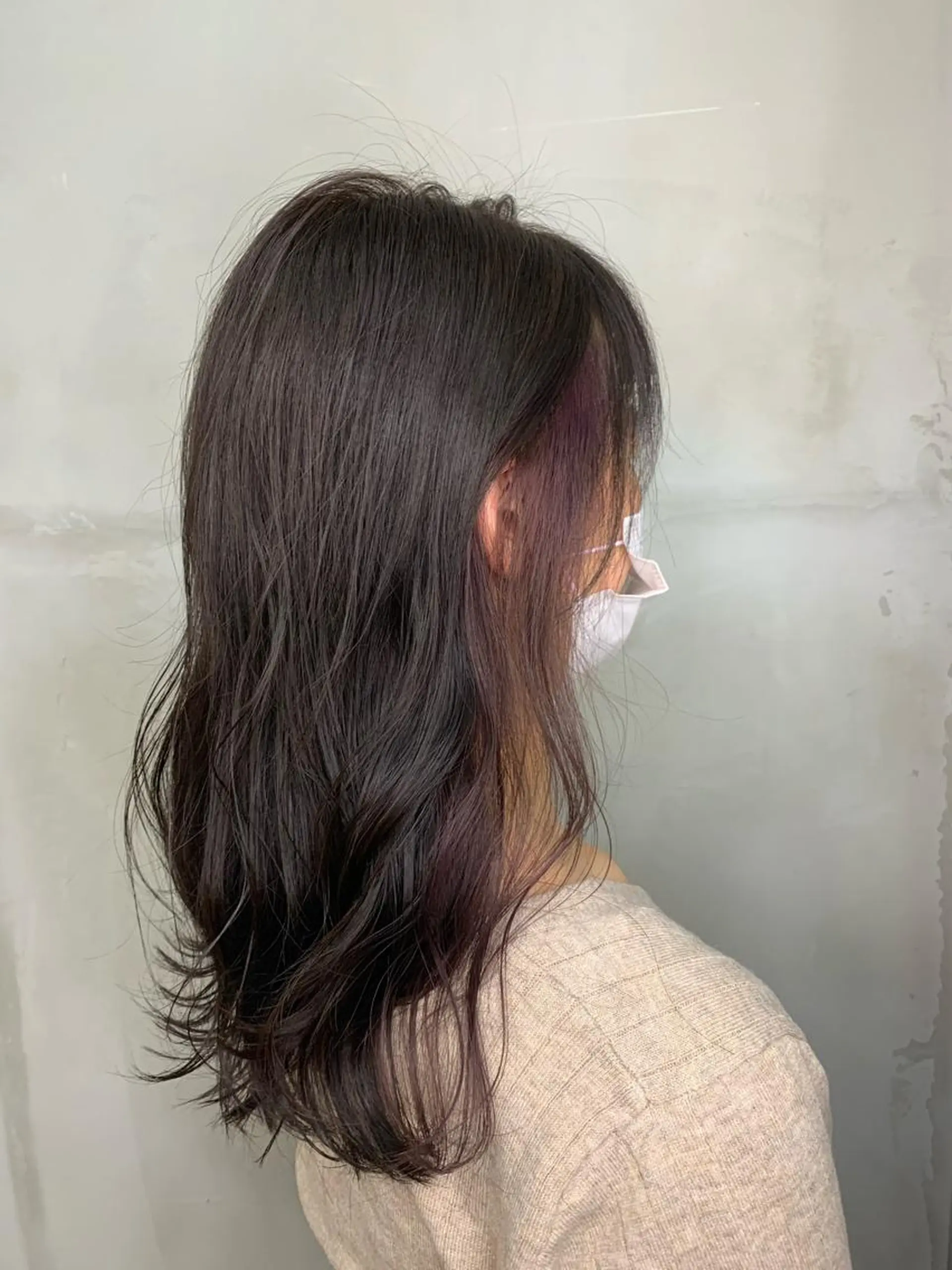 セミロング カラー アッシュ バレイヤージュ ベージュカラー ブロンド ブルーカラー カット ヘアカラー Nishida Ryomaのヘアスタイル