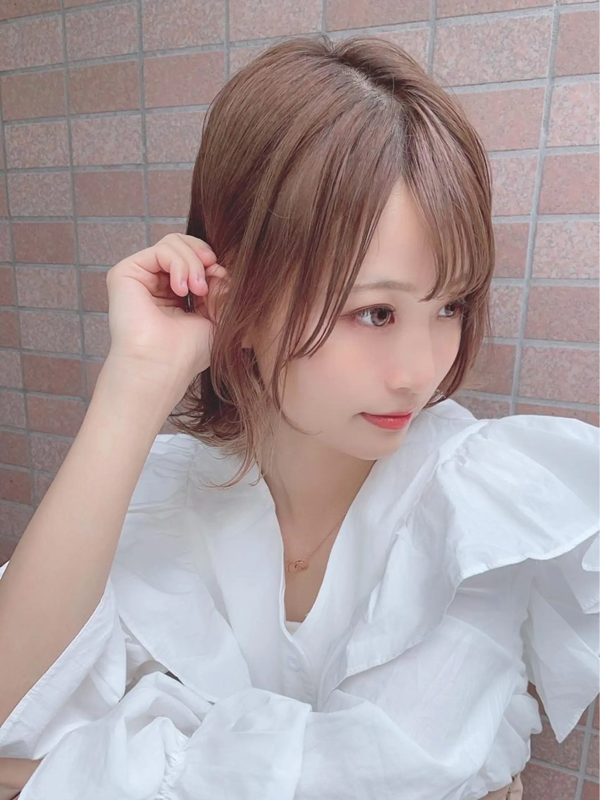セミロング カラー パーマ ヘアアレンジ 【公式】amble luxe池袋東口💛のヘアスタイル