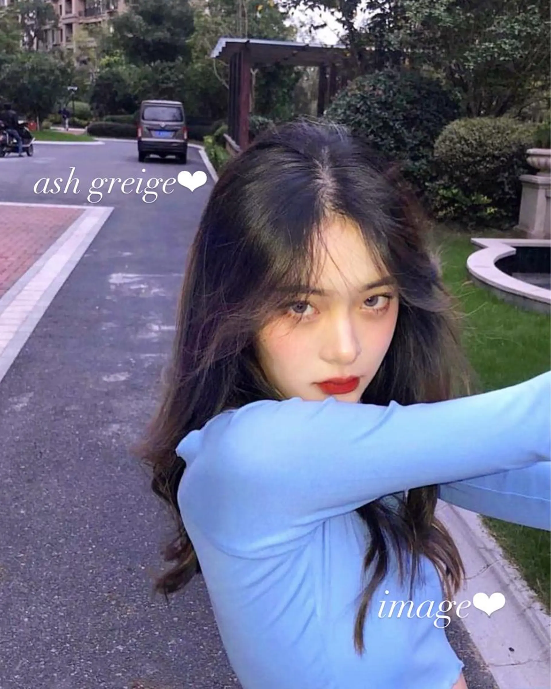 ロング チョコレートブラウン くびれヘア エギョモリ 外国人風カラー ヨシンモリ カット 韓国 / 中国ヘア 🦋Noniのヘアスタイル