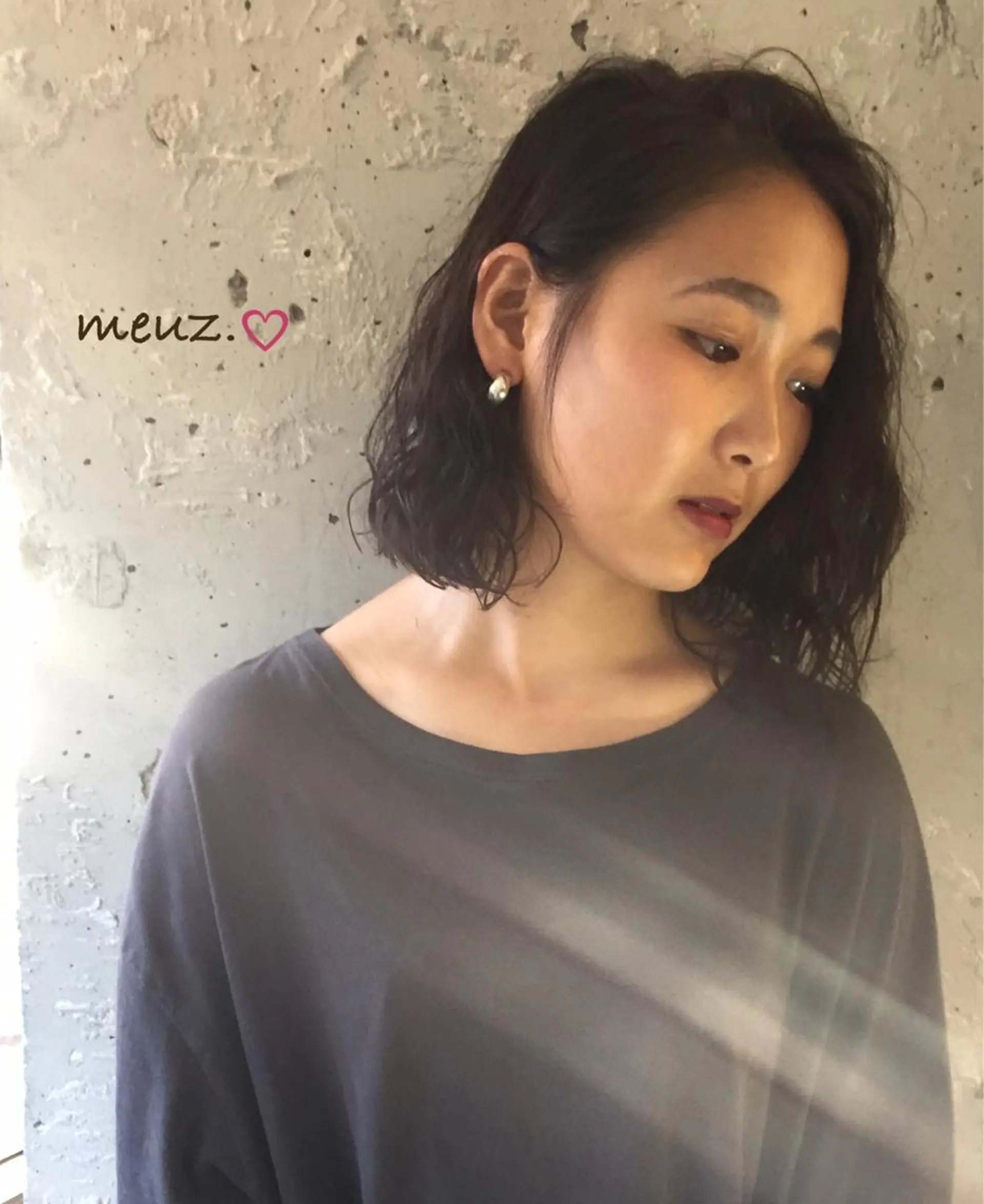 ミディアム パーマ to heart 十三店所属・ユ イのヘアスタイル