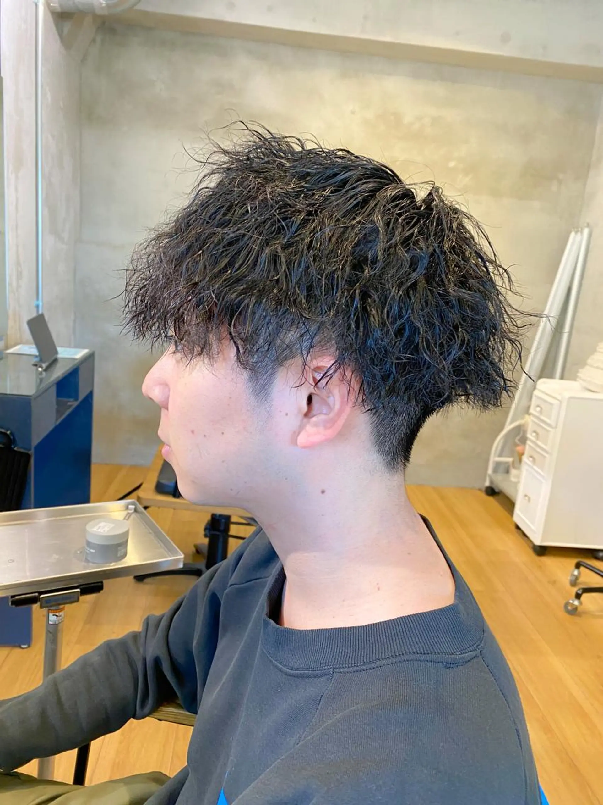 カラー パーマ メンズ カット パーマ 🫧暗髪レイヤー🫧 中山唯斗のヘアスタイル