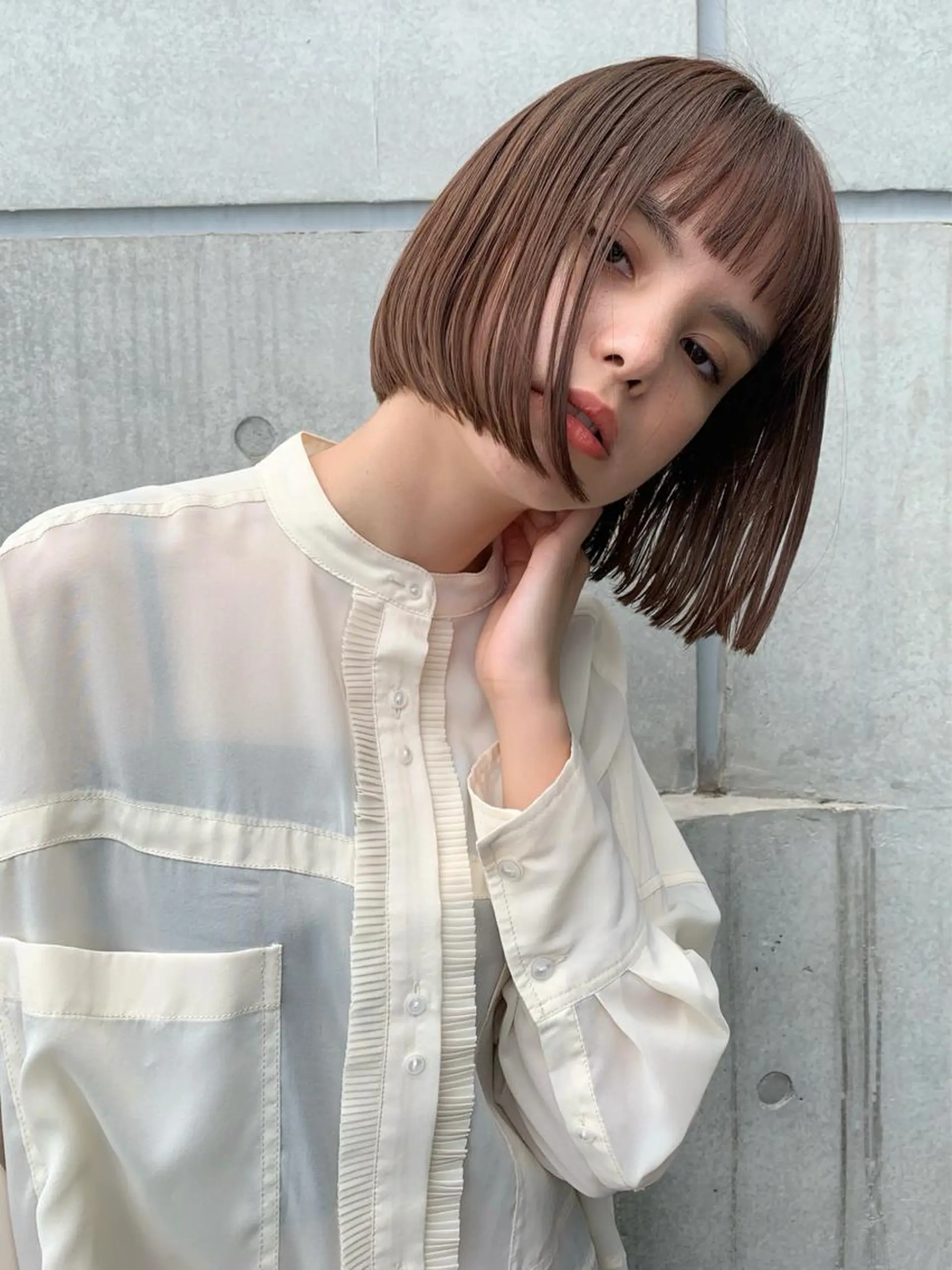 ミディアム ボブ カット ヘアカラー トリートメント オシャレ髪✔️ 店長オオキアキヒロのヘアスタイル