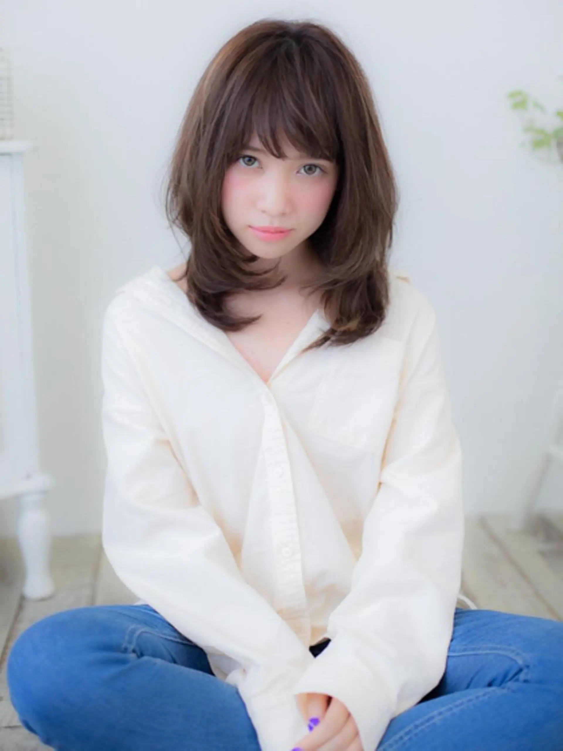 ミディアム カラー 【公式】amble luxe池袋東口💛のヘアスタイル