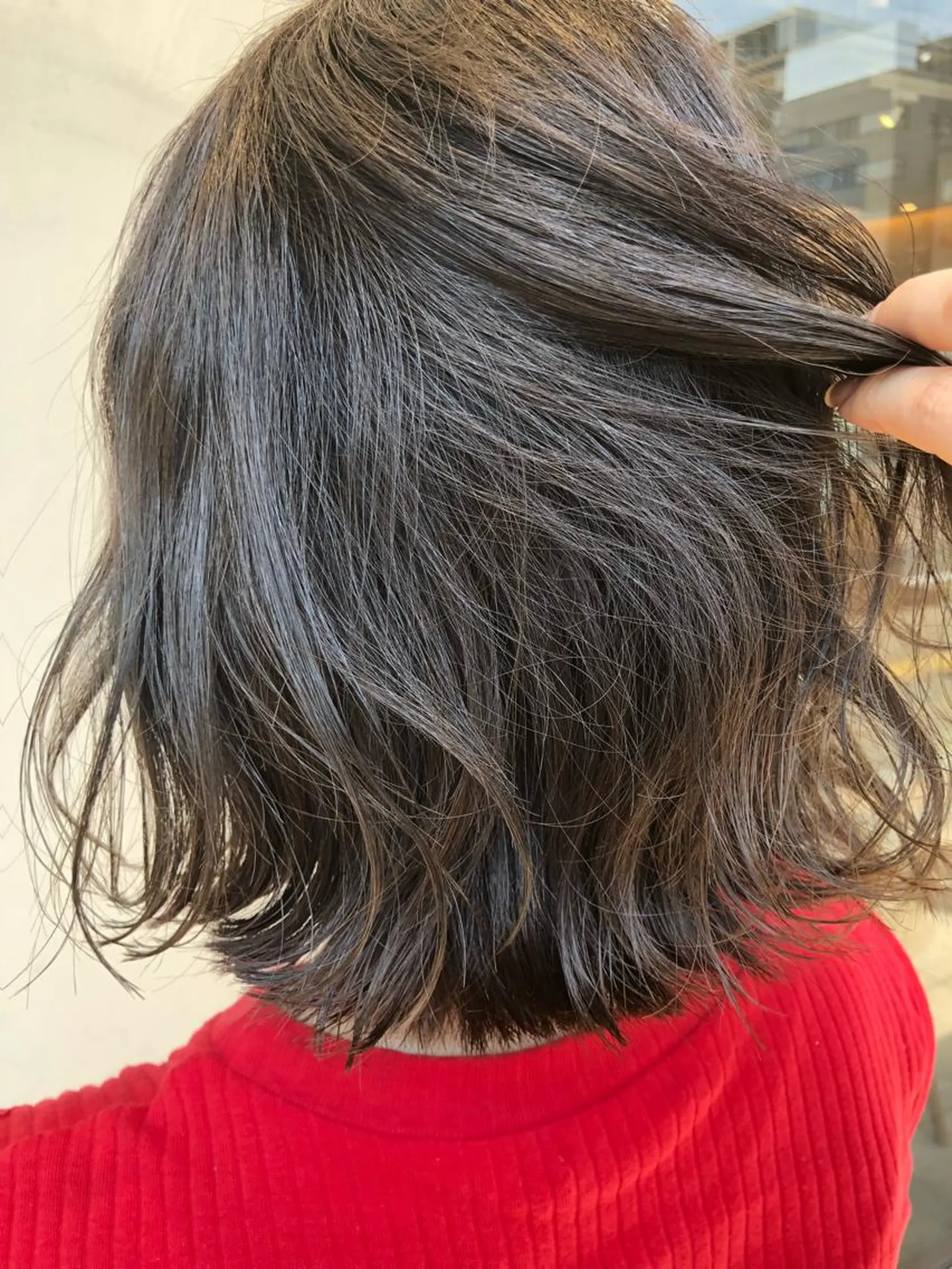 ミディアム カラー アッシュ ブルーカラー ブルーアッシュ 透明感カラー eclat suzumiのヘアスタイル