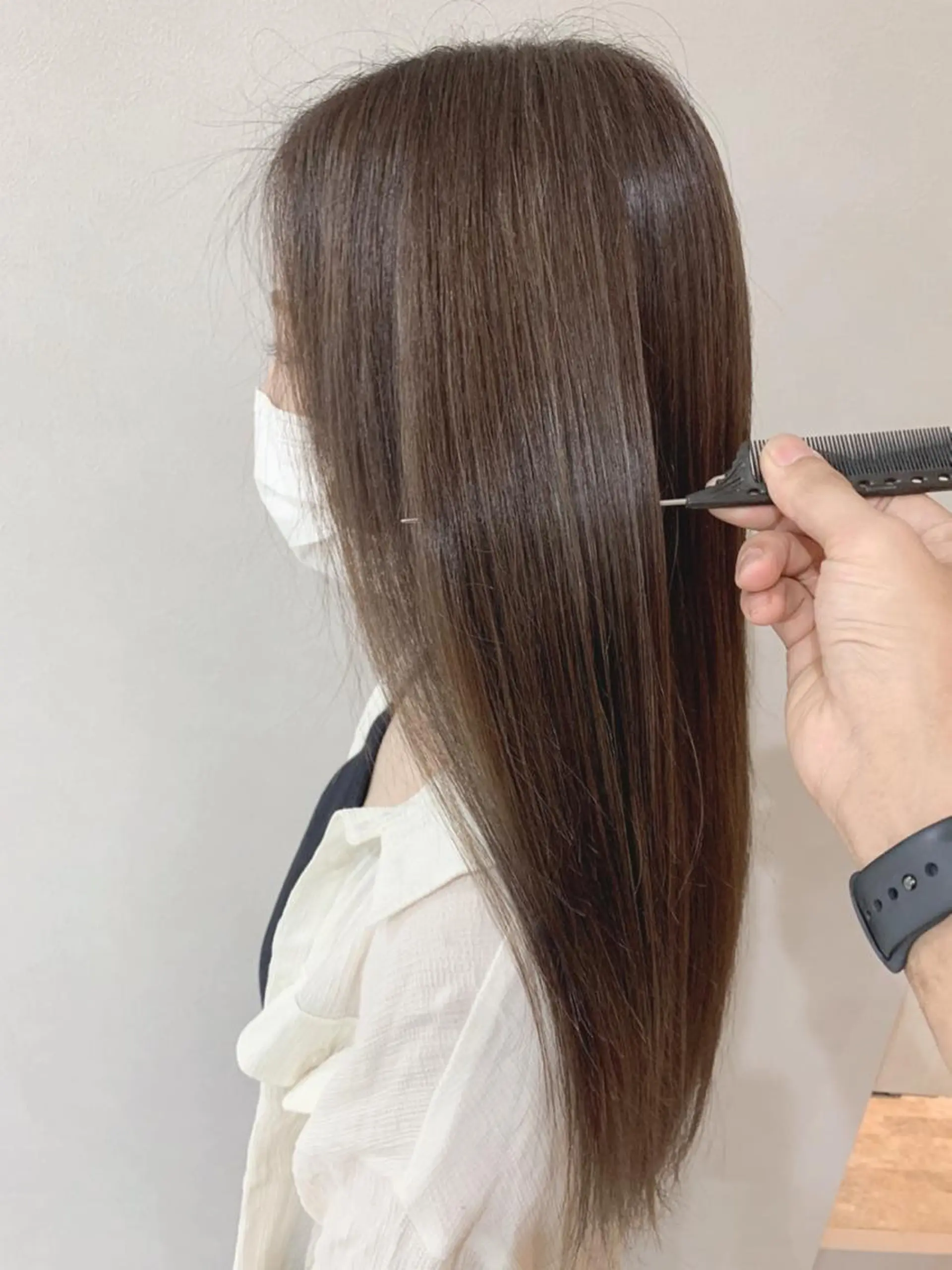 ロング 髪質改善 貸切サロンのヘアスタイル