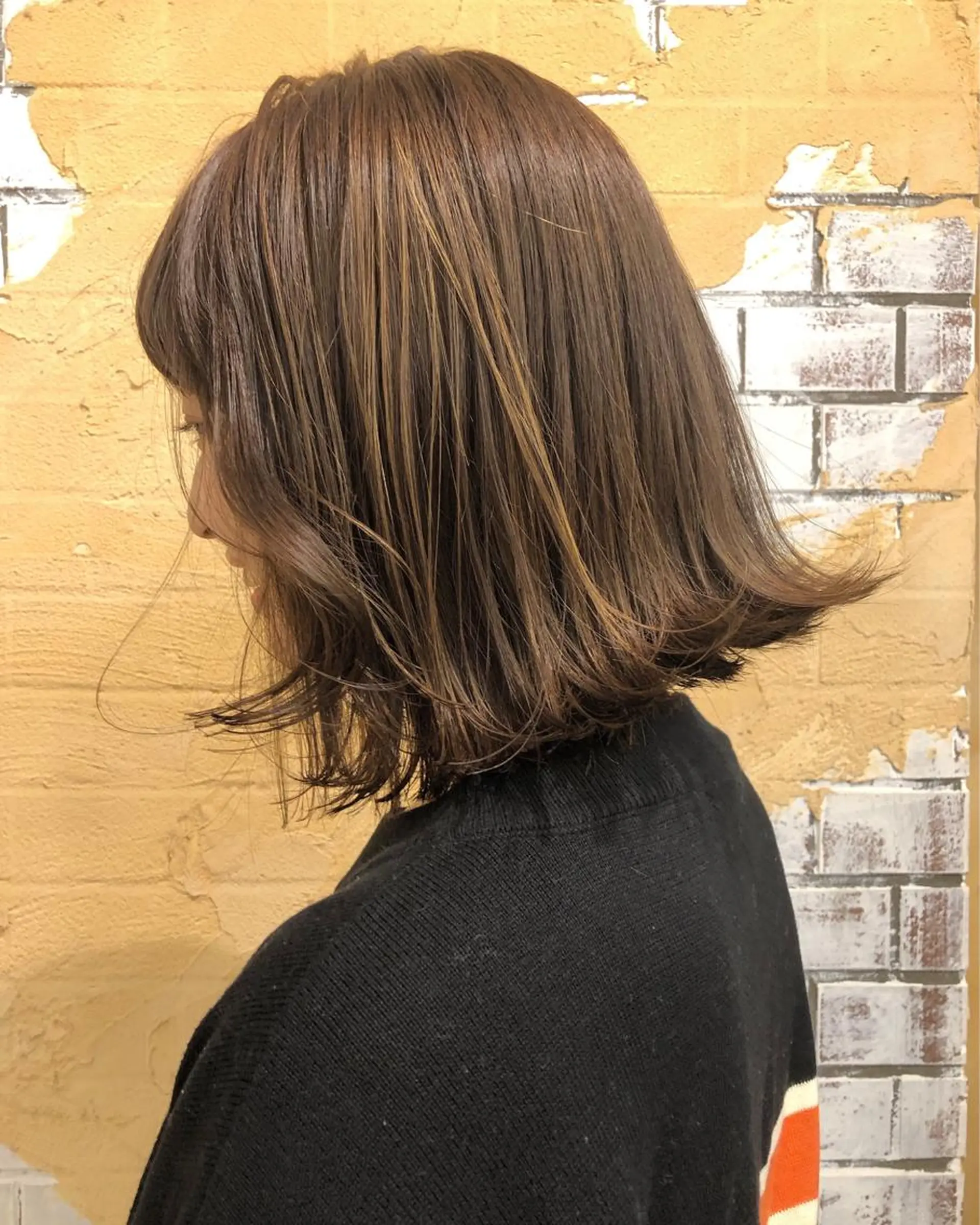 ミディアム カラー ベージュカラー ボブ カット ヘアカラー トリートメント ヘッドスパ ツキノキ ミナのヘアスタイル