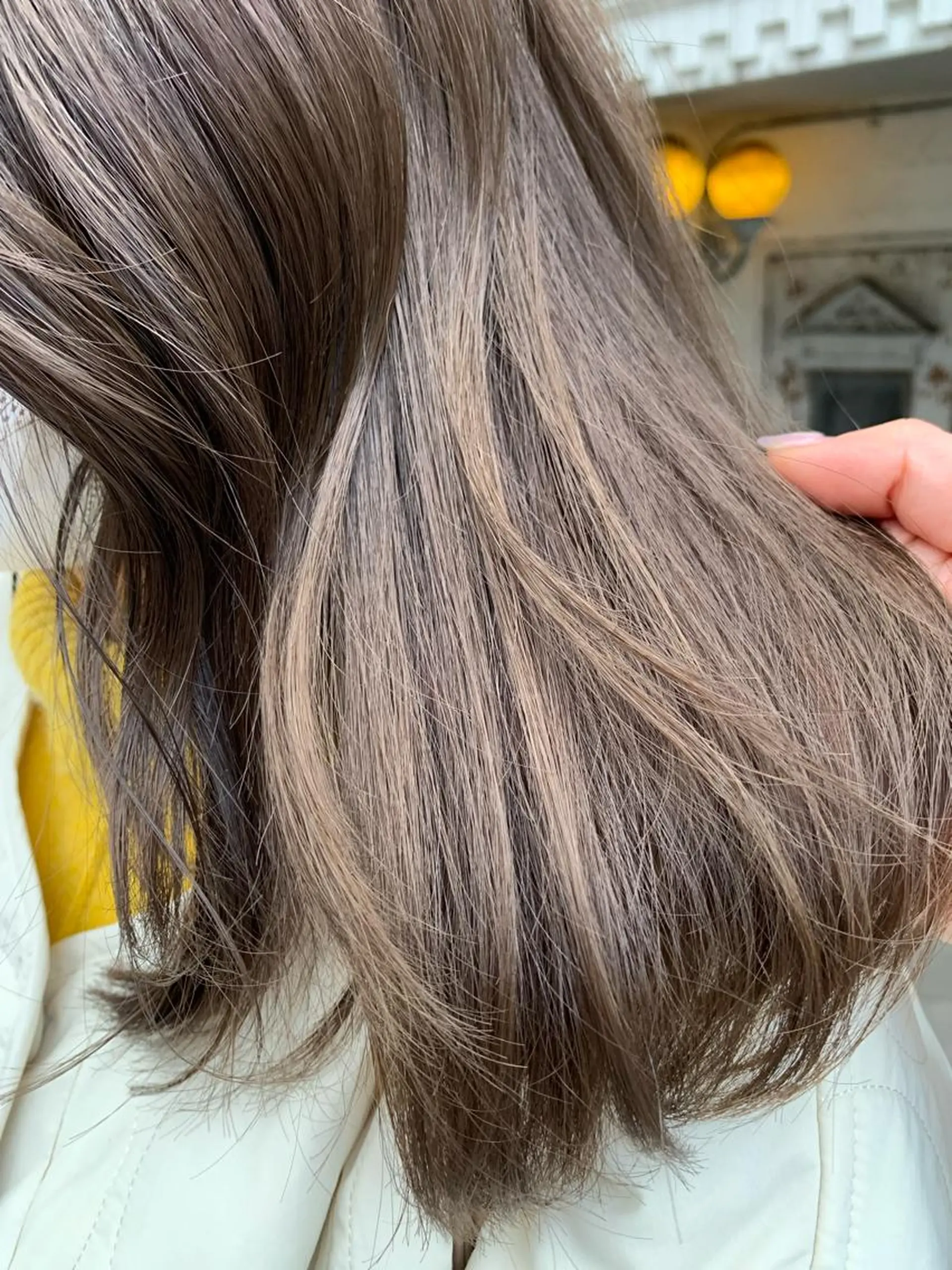 セミロング カラー アッシュ オリーブアッシュ トリートメント 似合わせカラー🫶 小川千波のヘアスタイル