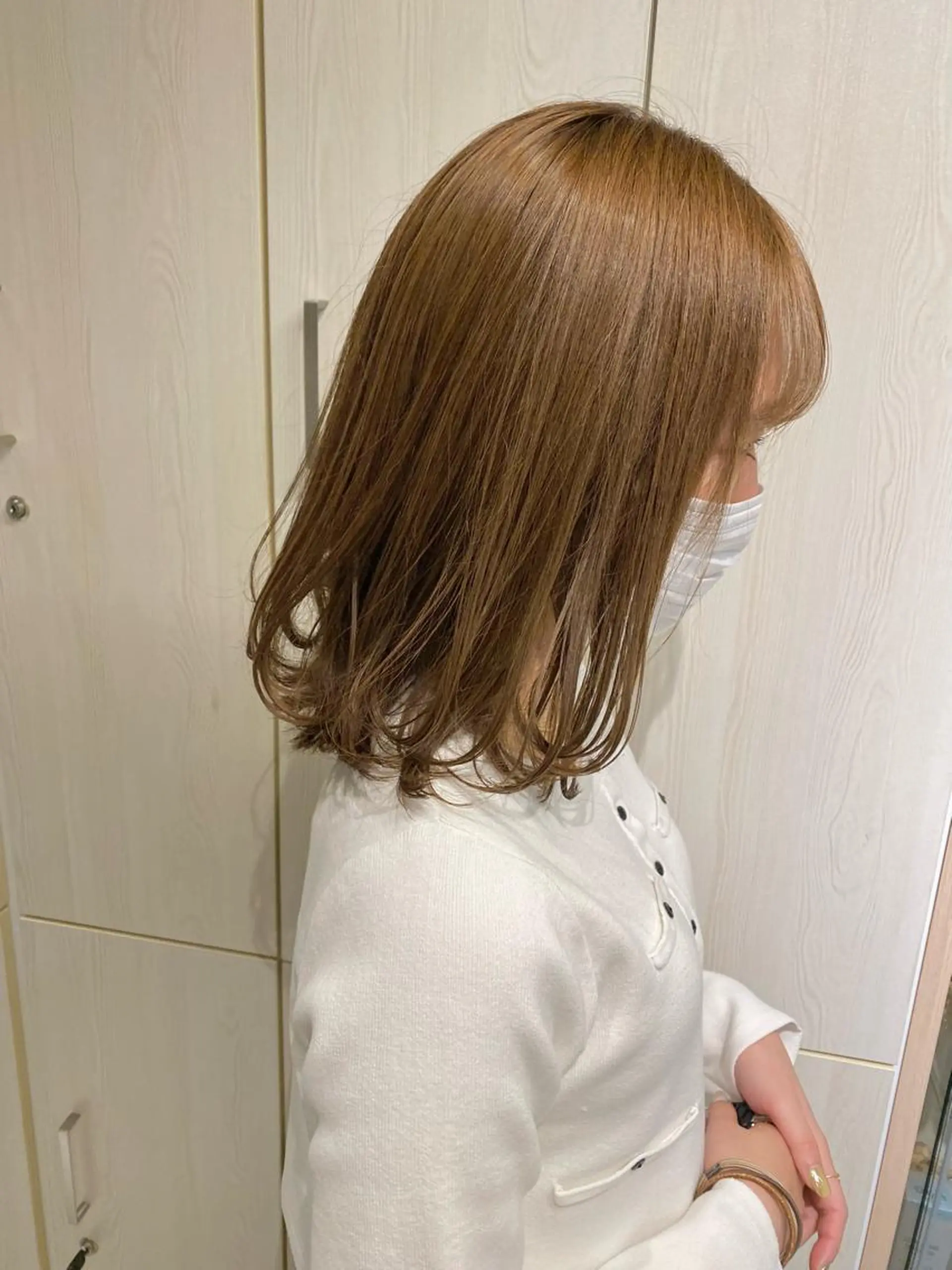 ミディアム カラー ブリーチ ブラウンカラー ミルクティーブラウン ブリーチなしカラー カット ヘアカラー トリートメント Masena所属・🍁中川 慎之介🍁のヘアスタイル