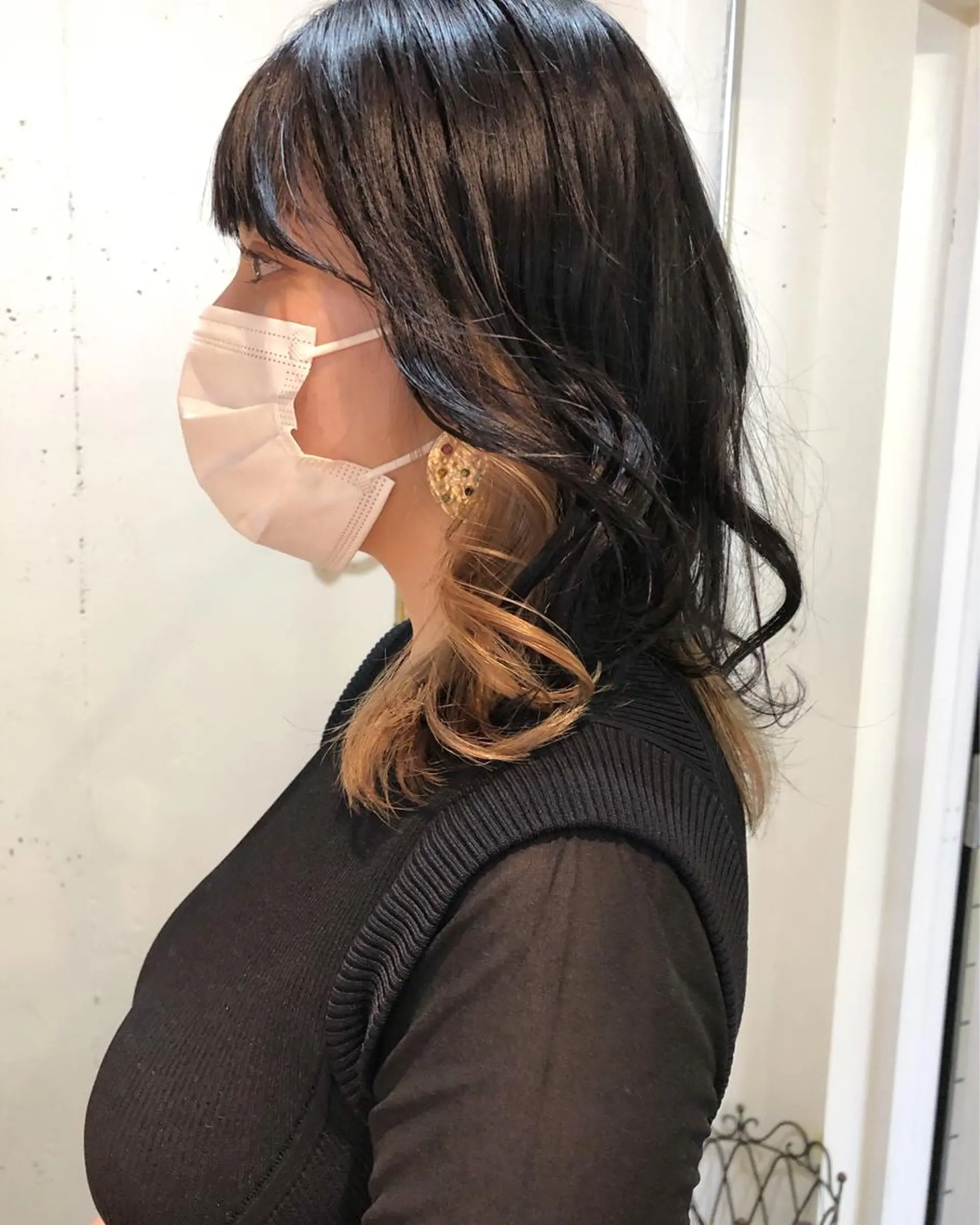 ミディアム カラー パーマ美容師 hanaのヘアスタイル