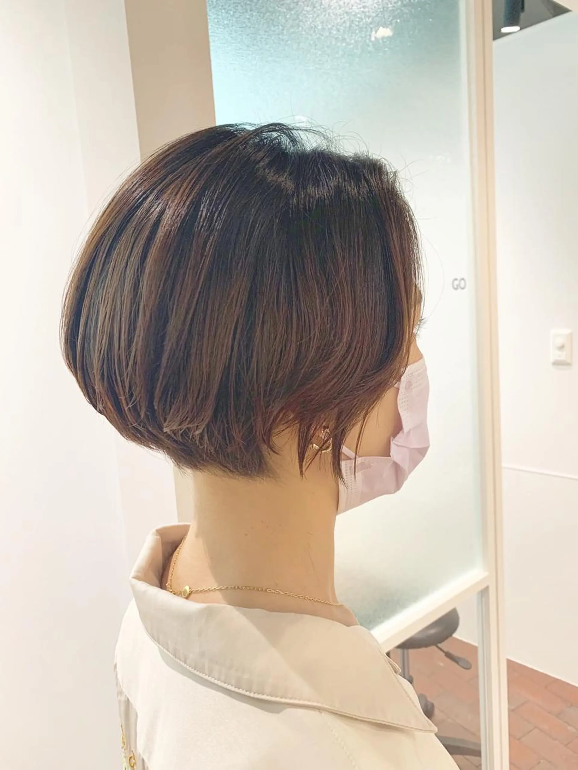 ショート カラー ヘアアレンジ ショートヘア カット ヘアカラー トリートメント ヘッドスパ GO TODAY SHAiRE SALON 梅田店所属・柔らかくすみカラー ボブ/ショートのヘアスタイル