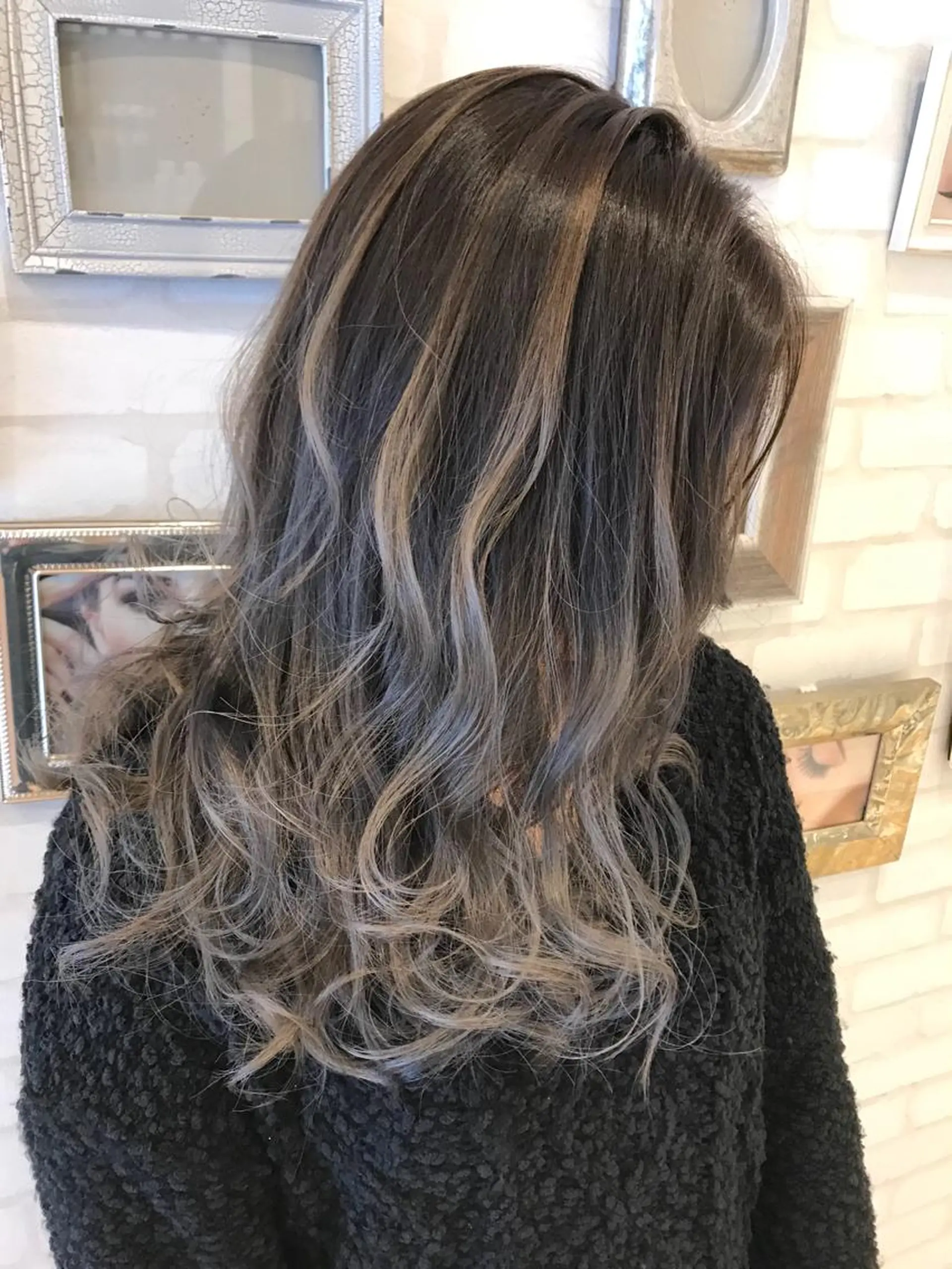 ロング カラー ヘアアレンジ ハイライトカラー 3Dハイライト ハイライト Gain池下 メンズのヘアスタイル