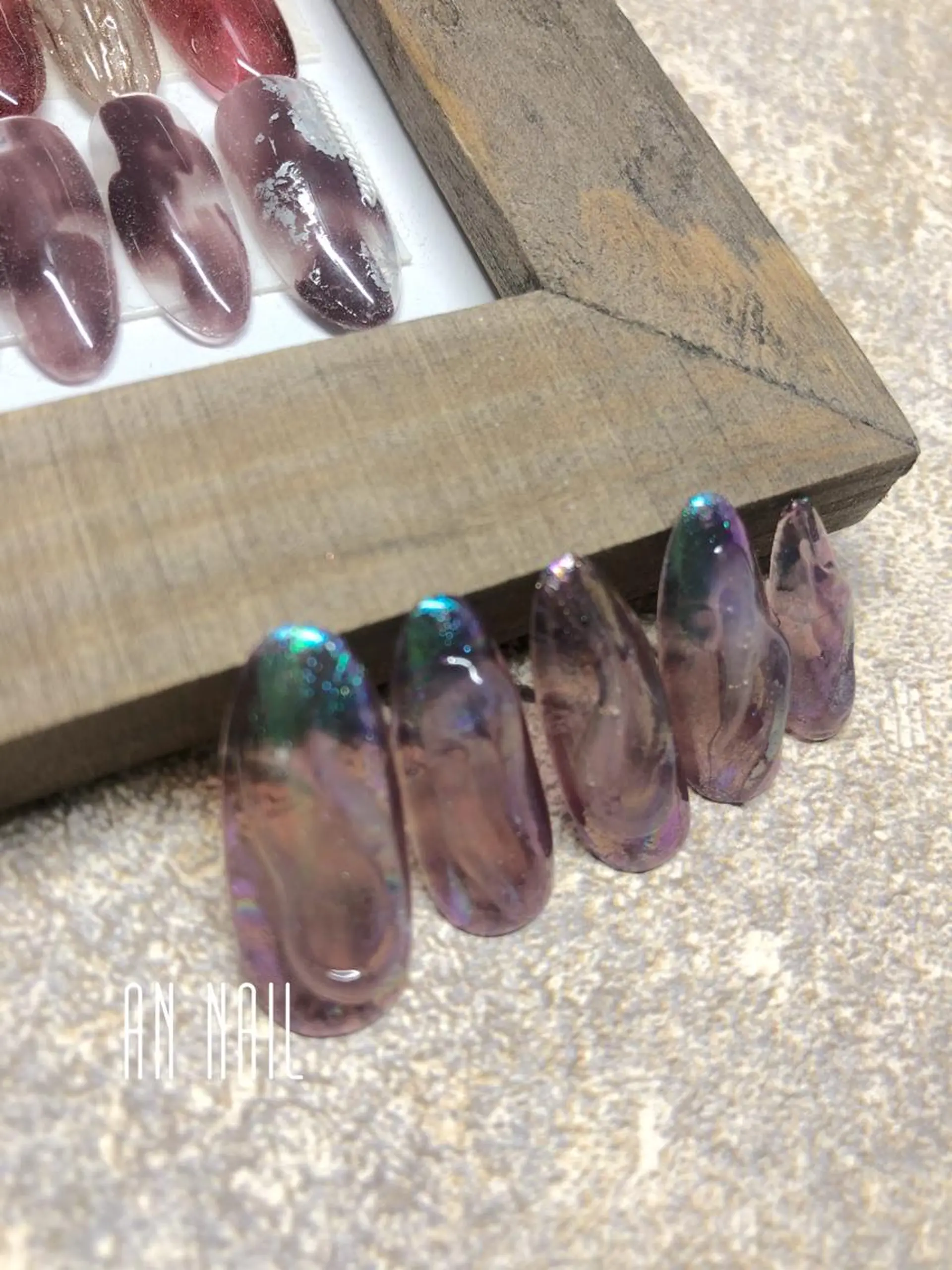 ネイル オーロラネイル 氷ネイル・うるうるネイル AN Nailのネイルデザイン