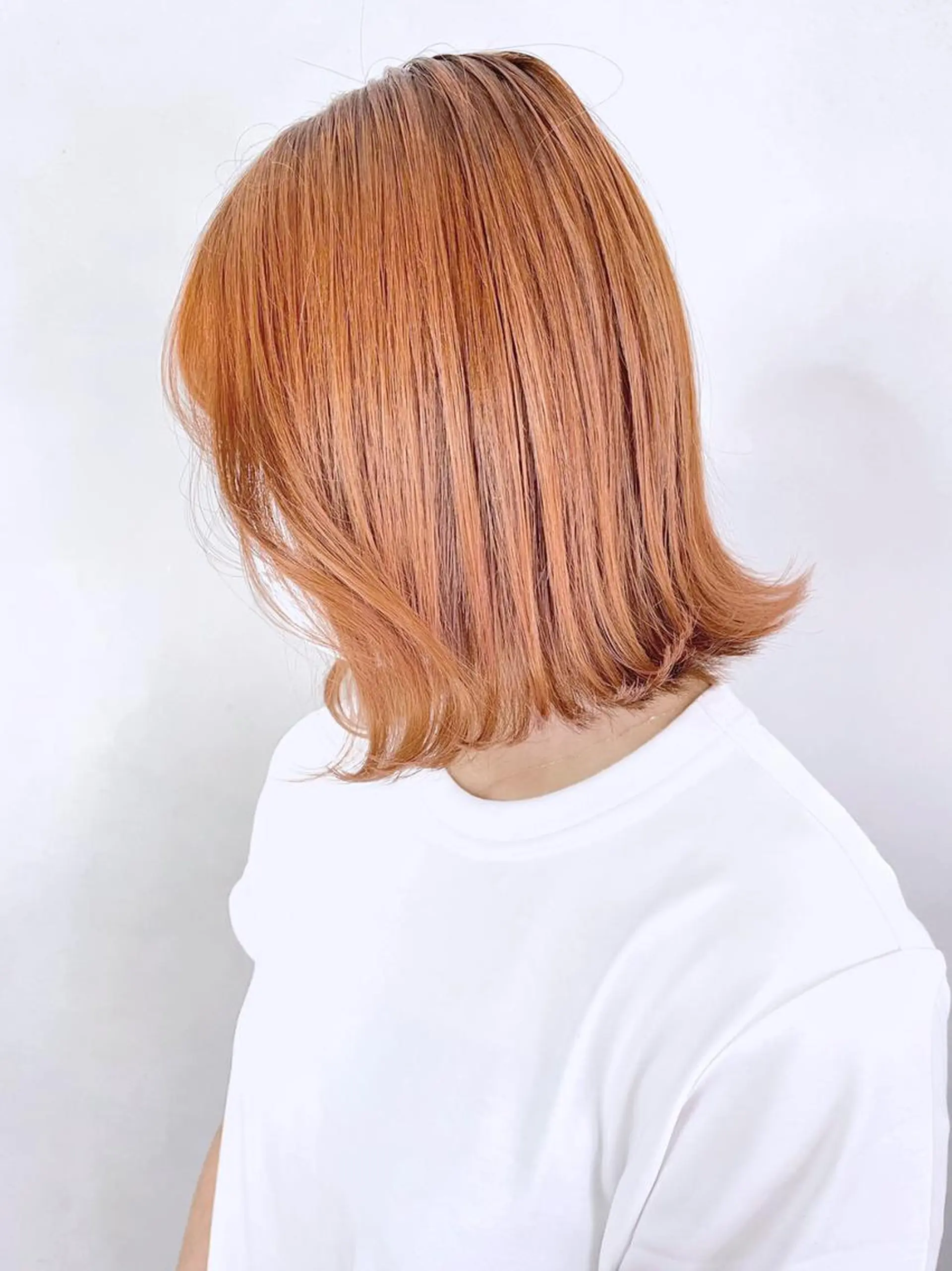 ミディアム カラー パーマ ヘアアレンジ オレンジ ボブ ITbyALBUM 八王子店のヘアスタイル