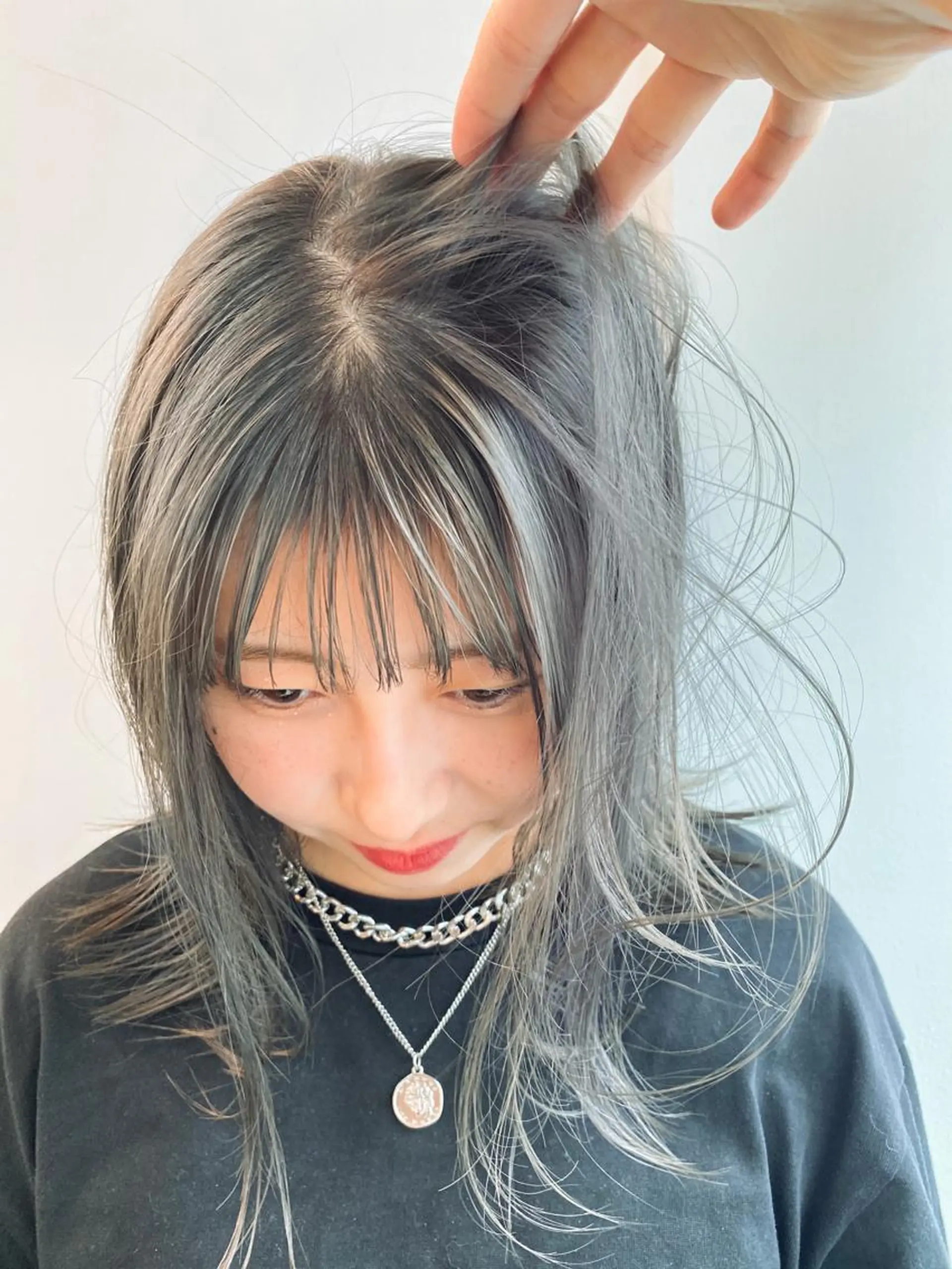 ミディアム カラー グレージュ カット ヘアカラー デザインカラー/ 火ノ見🪡のヘアスタイル