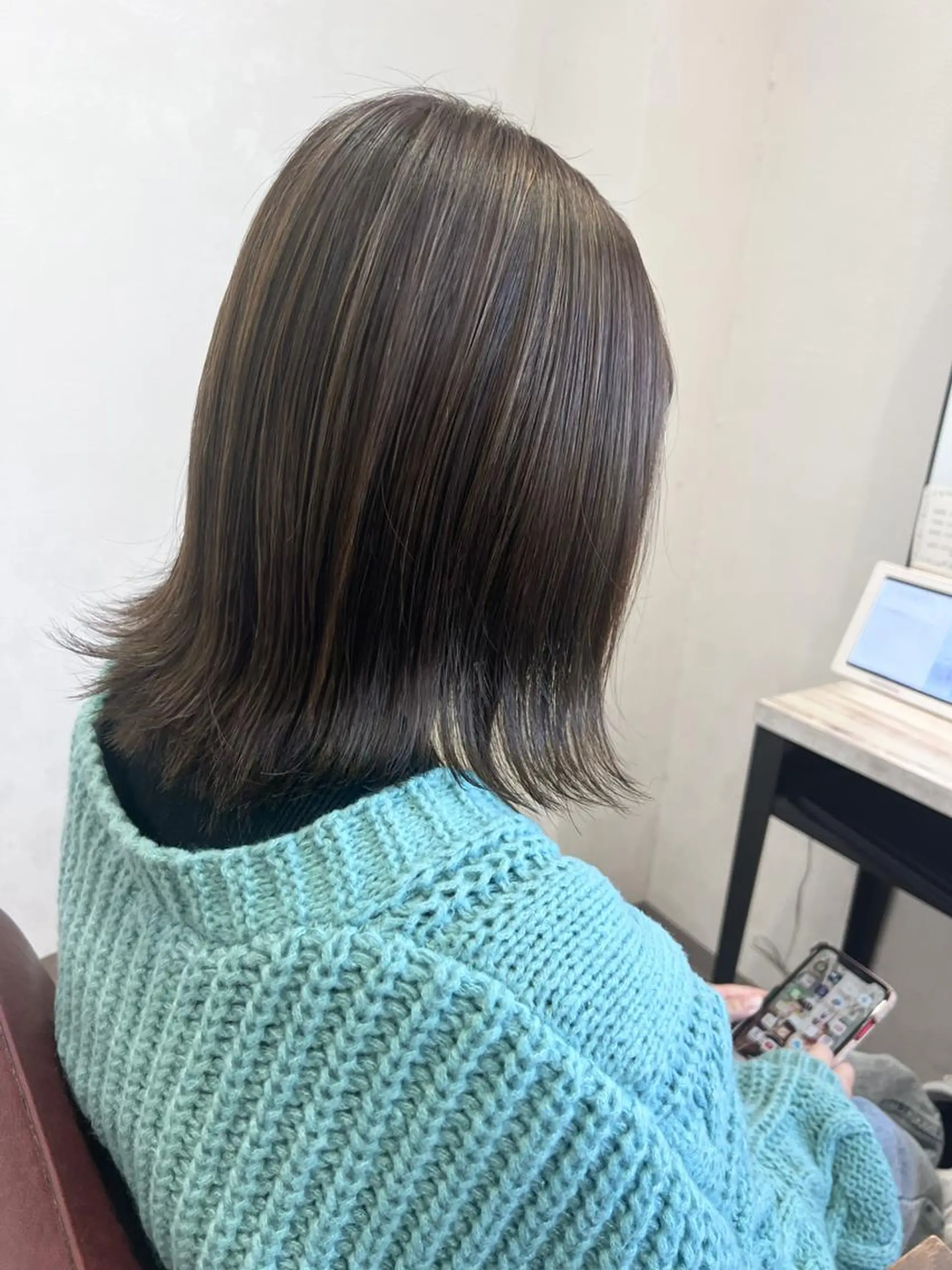 ミディアム カラー ハイライトカラー ハイライト ヘアカラー トリートメント 高橋成海⚡️透明感/ ブリーチデザイン⚡️のヘアスタイル