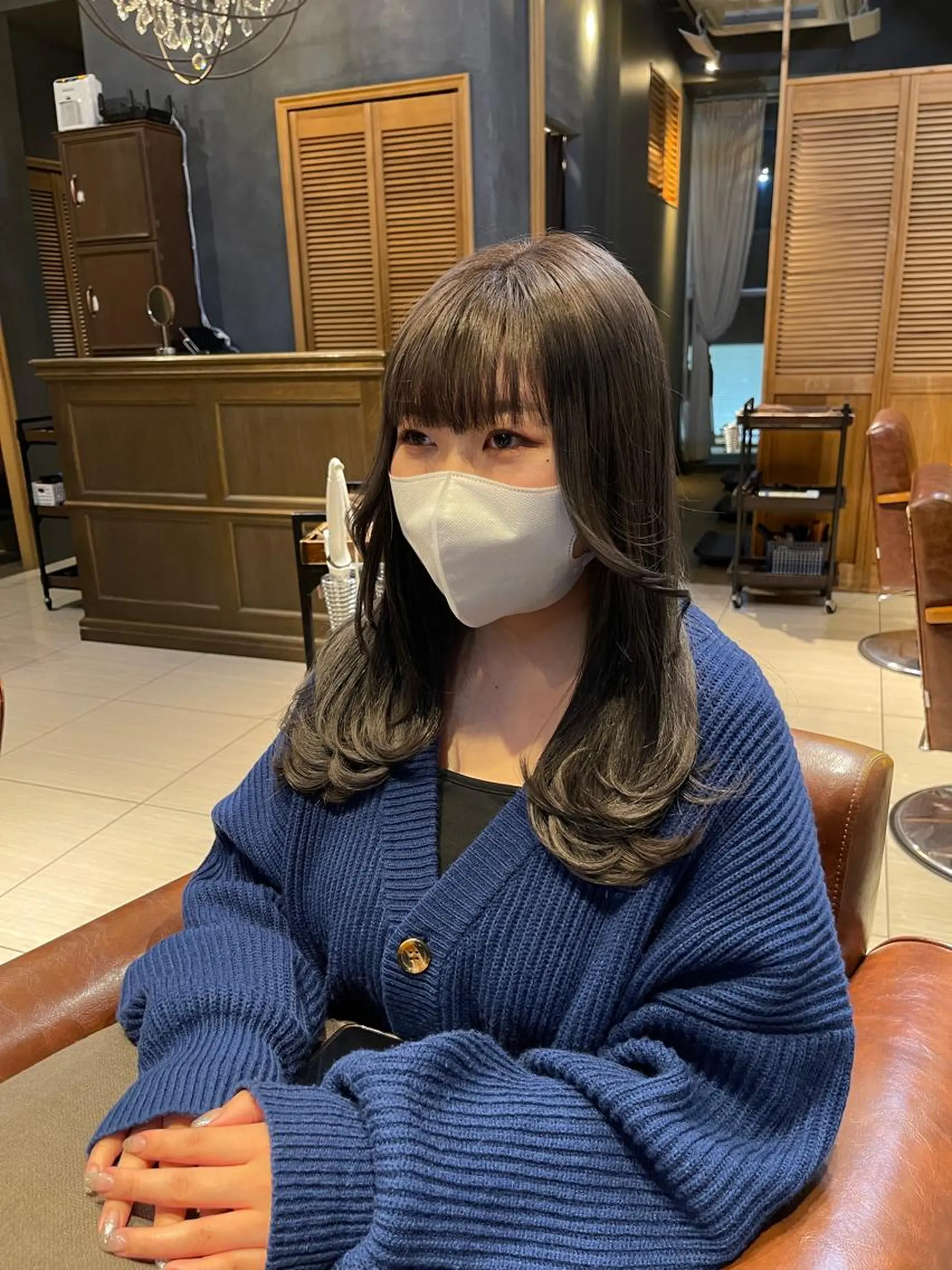 セミロング ピンクブラウン くびれヘア 髪質改善 韓国風ヘア 縮毛矯正 艶カラー/艶髪矯正 LOANA鈴木のヘアスタイル