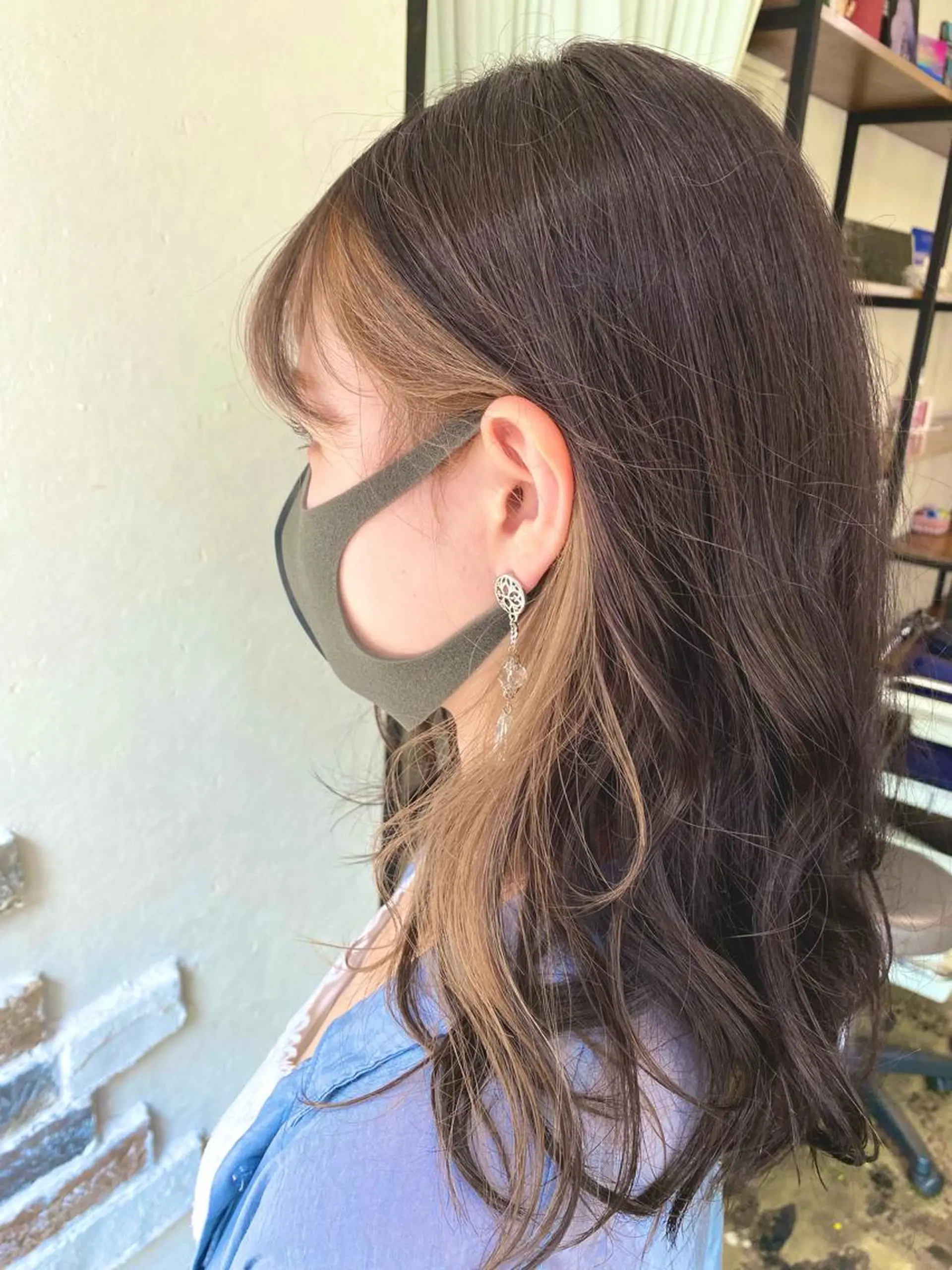 ミディアム カラー ミストバング ベージュカラー  フェイスフレーミング ヘアカラー トリートメント ショート　美髪 美容師🌿FUKUのヘアスタイル