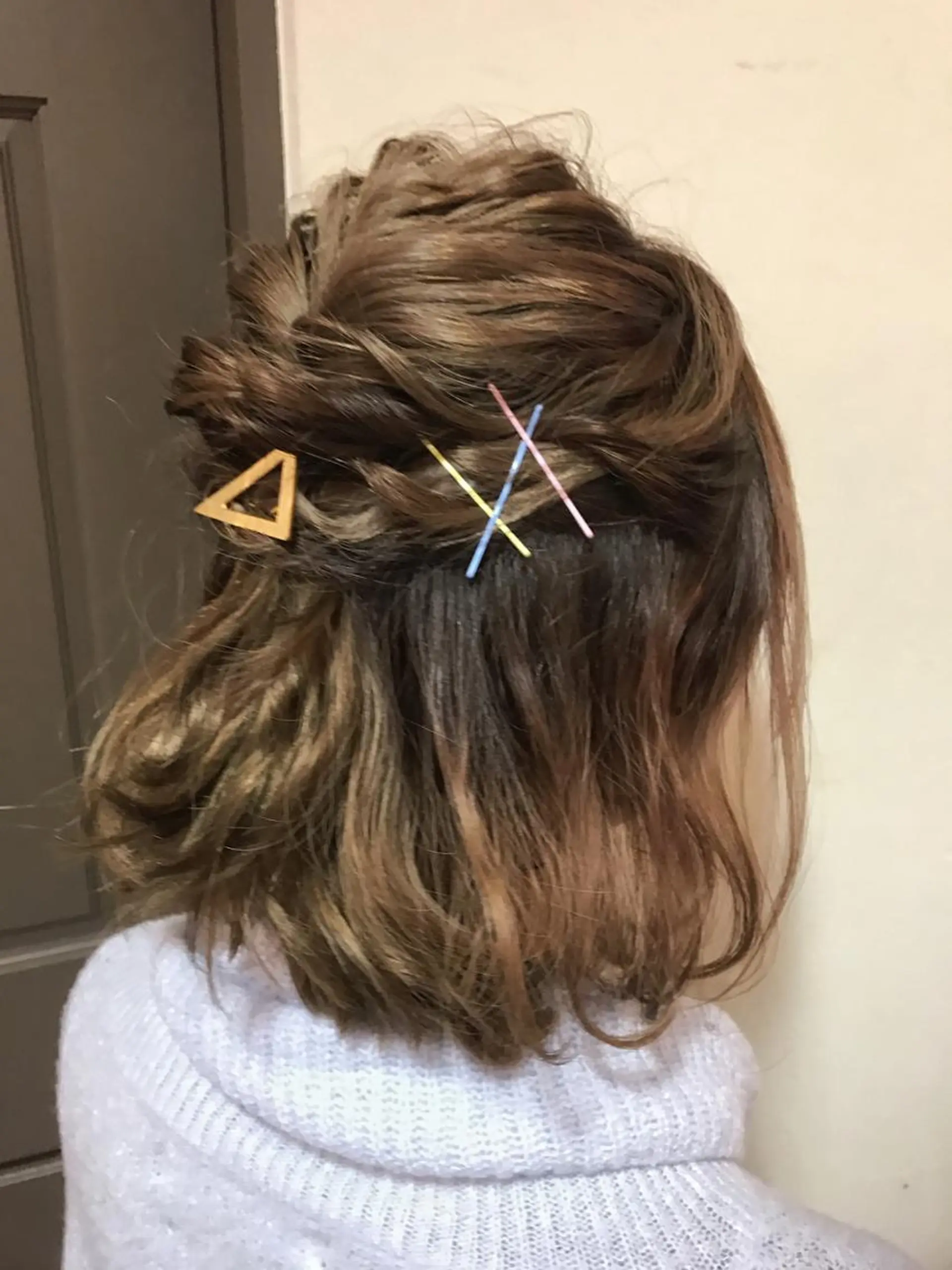 ショート カラー ヘアアレンジ ハーフアップ ボブ LOST CITY 横浜所属・🪐脱白髪染め 🪐松尾菜々美のヘアスタイル