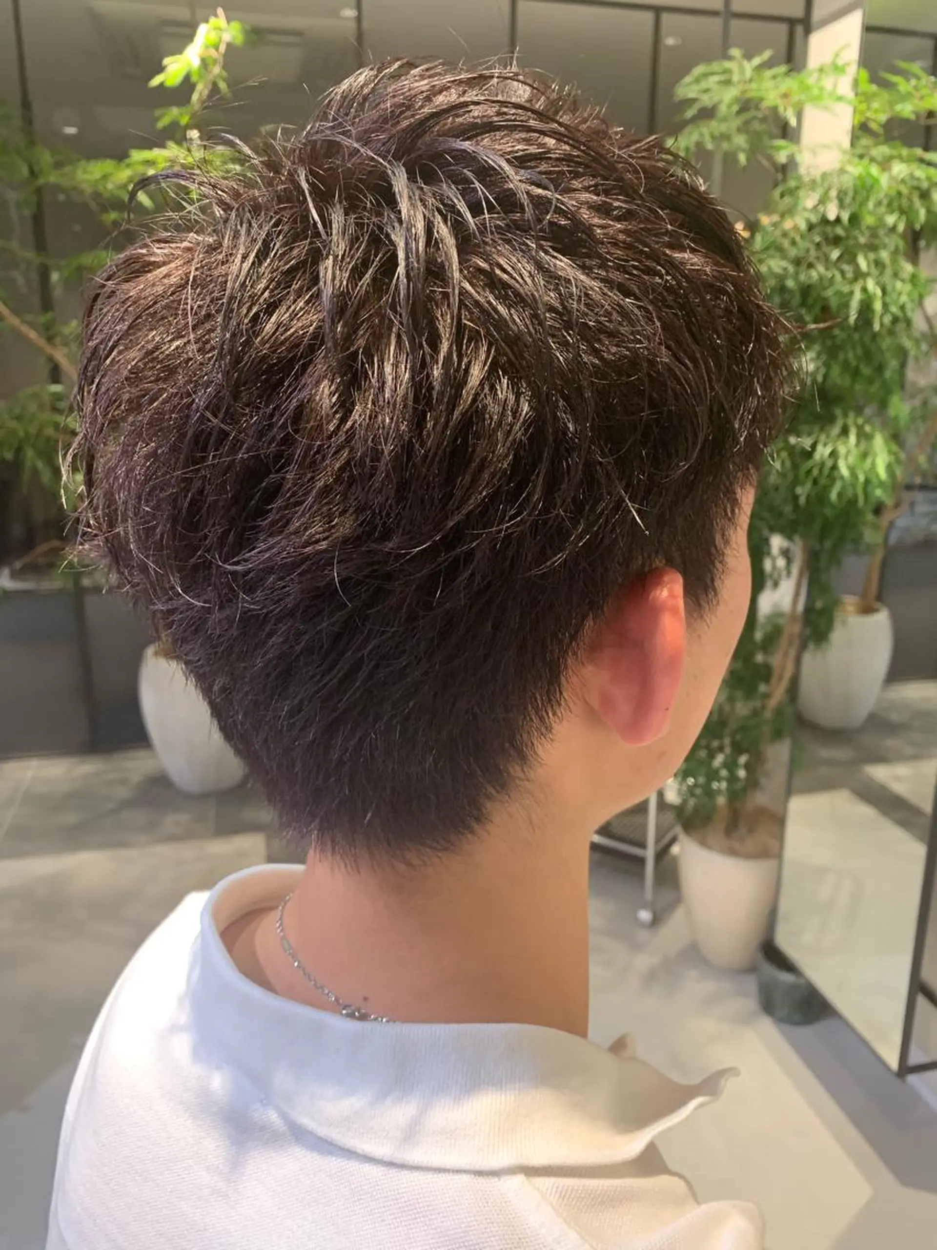 ショート カラー メンズ グレージュ 鈴木 真司のヘアスタイル
