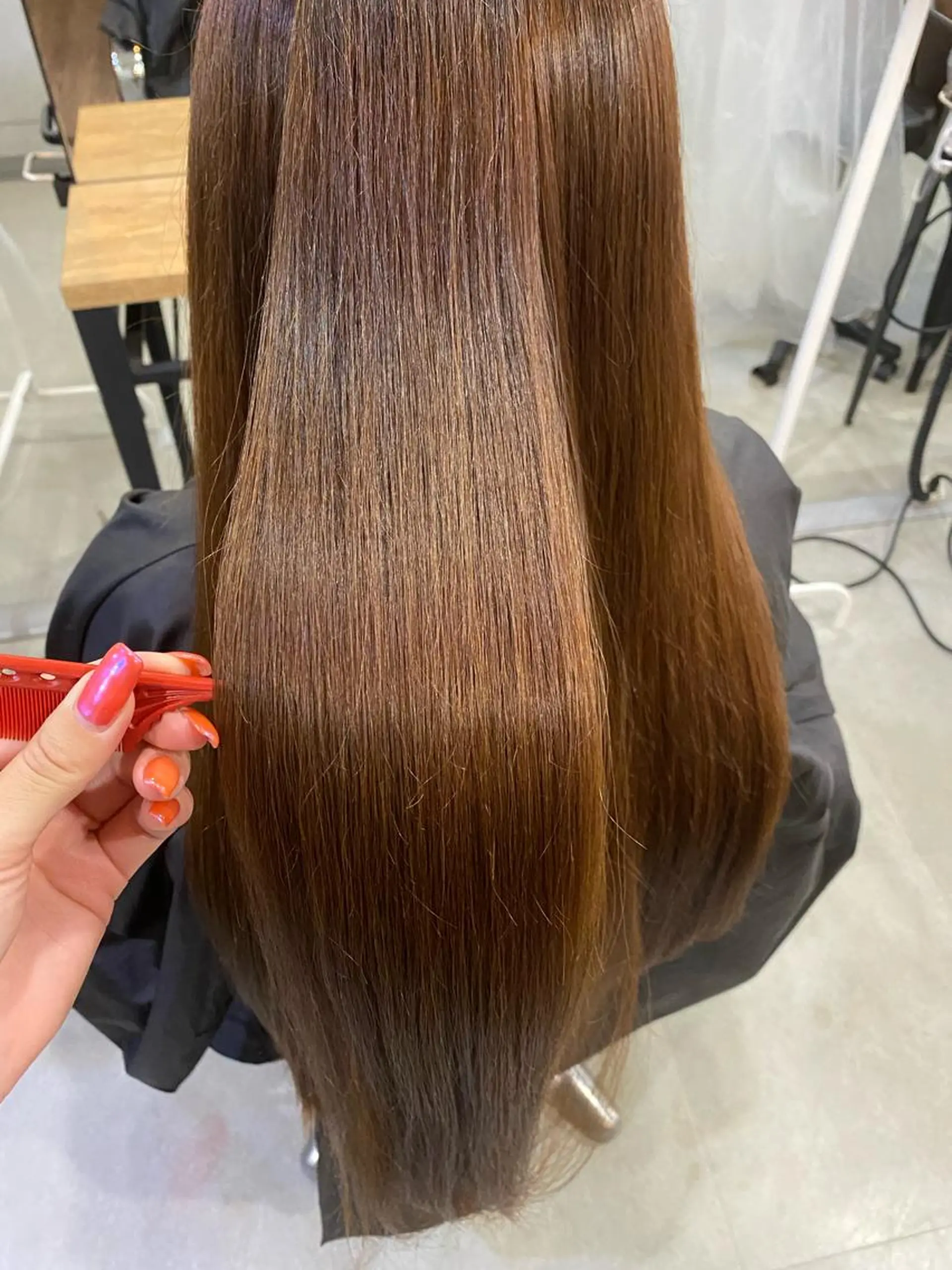 ロング ハイライト 髪質改善 韓国風ヘア トリートメント カット ヘアカラー トリートメント &mirai MISUZU【女性】のヘアスタイル
