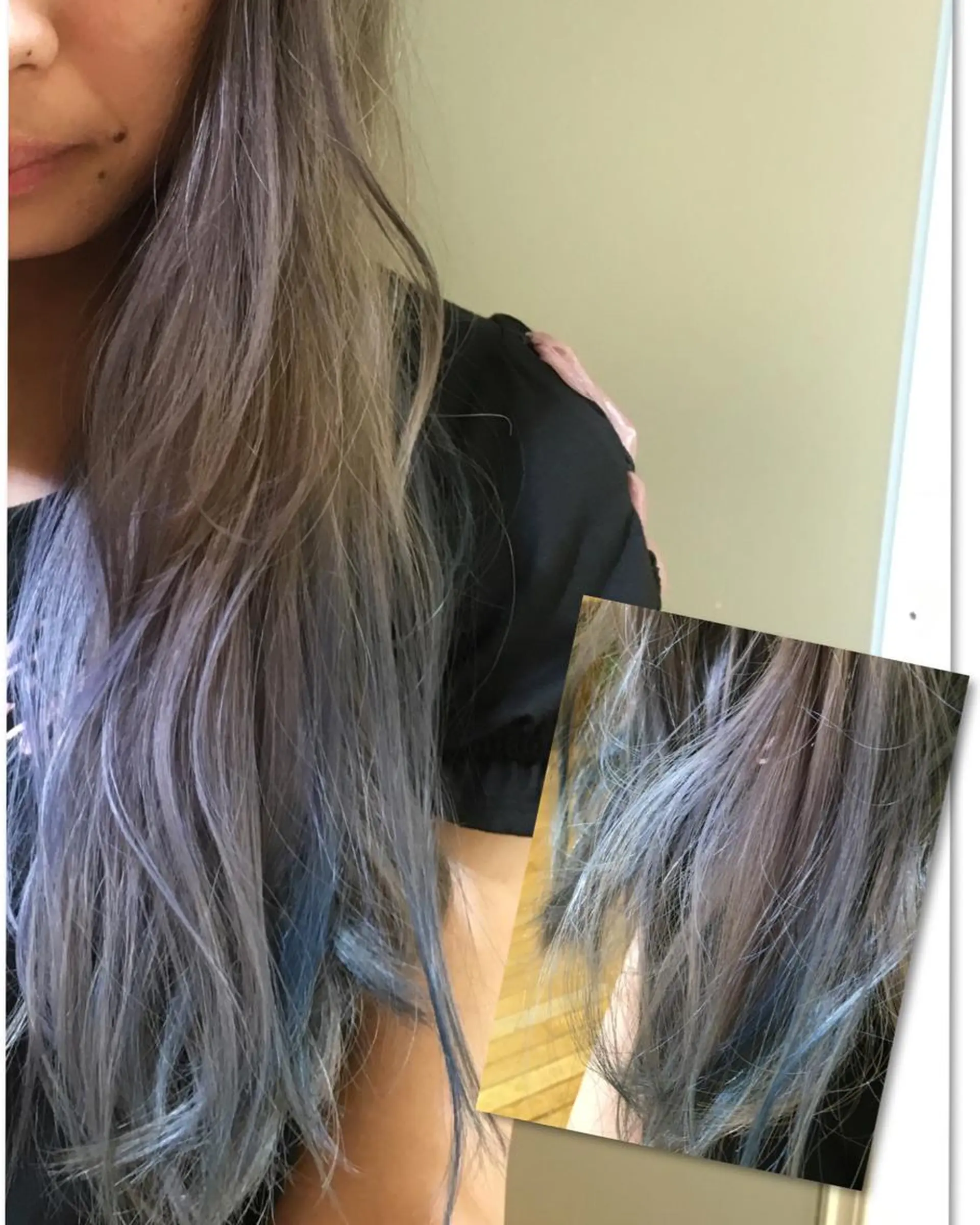 ロング カラー ブルーカラー ブルージュ グラデーションカラー イルミナカラー 加藤 あやみのヘアスタイル