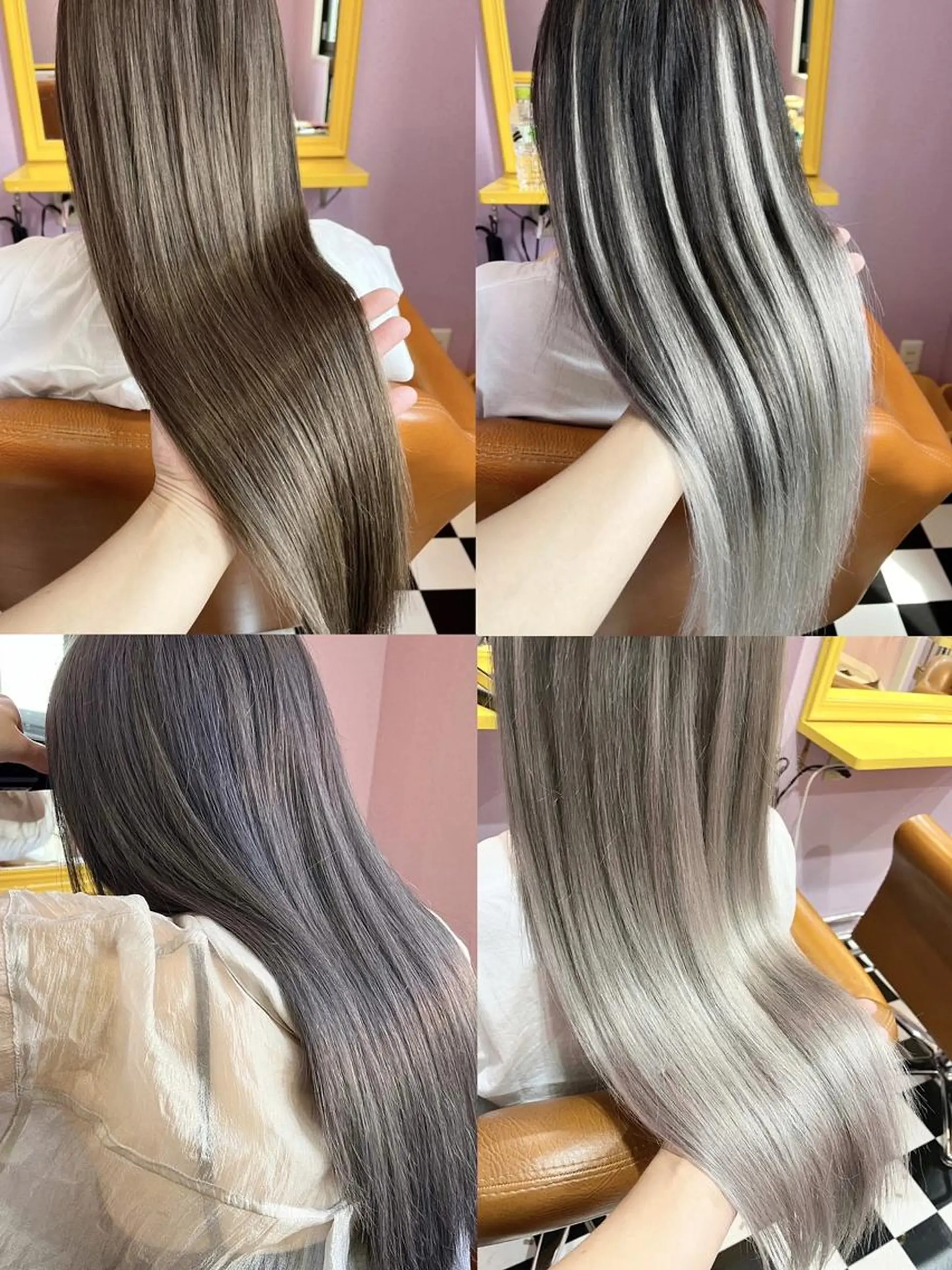 ロング カラー 大阪レミーエクステ チビ編み込みのヘアスタイル