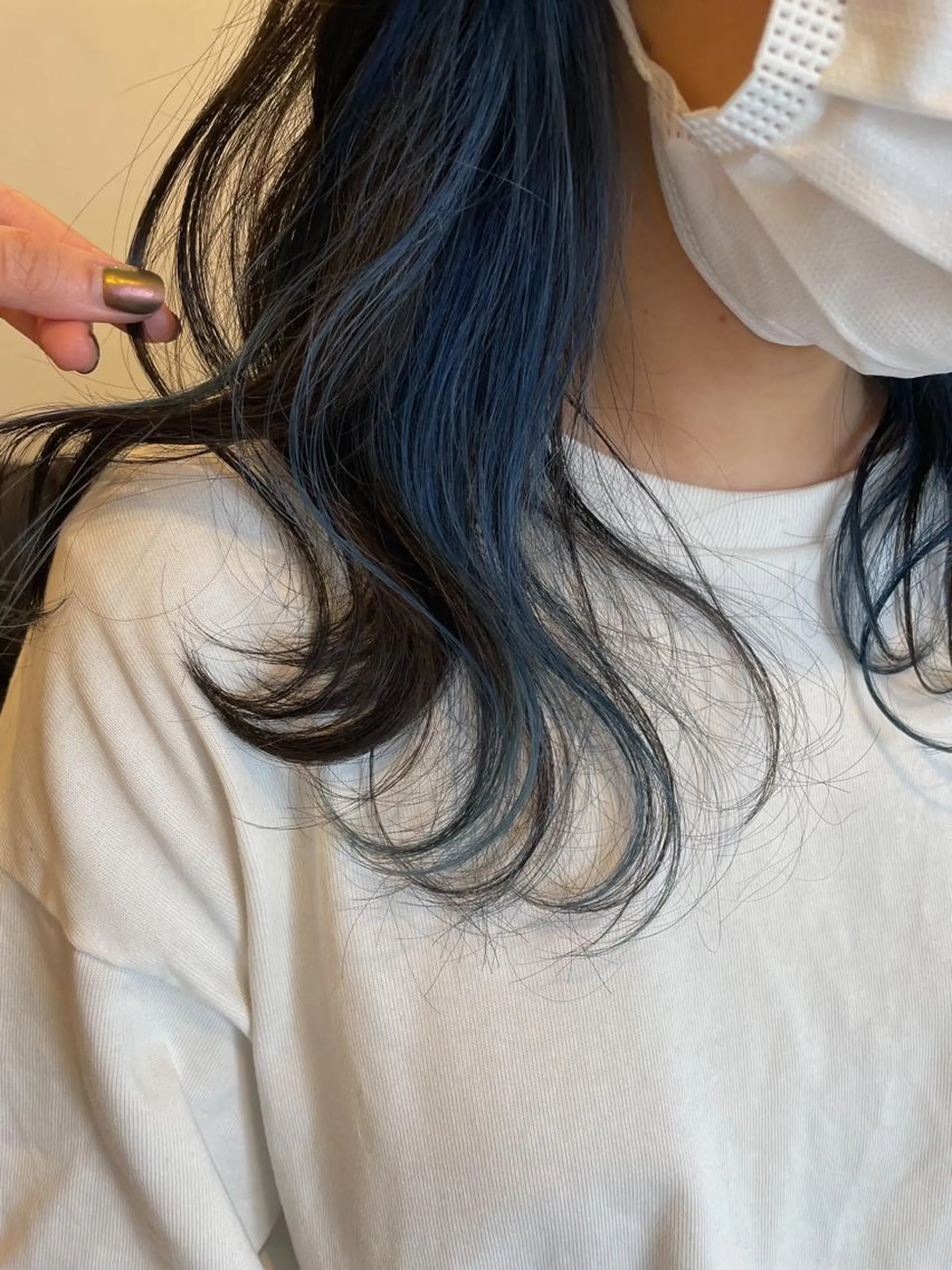 セミロング カラー 黒髪 ブルーカラー ブルーブラック ヘアカラー m ā l o.🌷 サカモトマイコのヘアスタイル