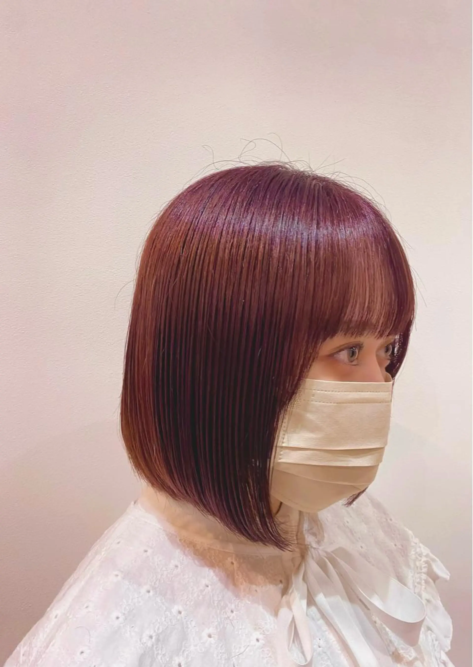 ミディアム カラー ワンレンボブ ミディアムパーマ バレイヤージュ ブリーチ ブラウンカラー カット ヘアカラー 縮毛矯正 ♡オシャ髪♡AI ✂️newi町田のヘアスタイル