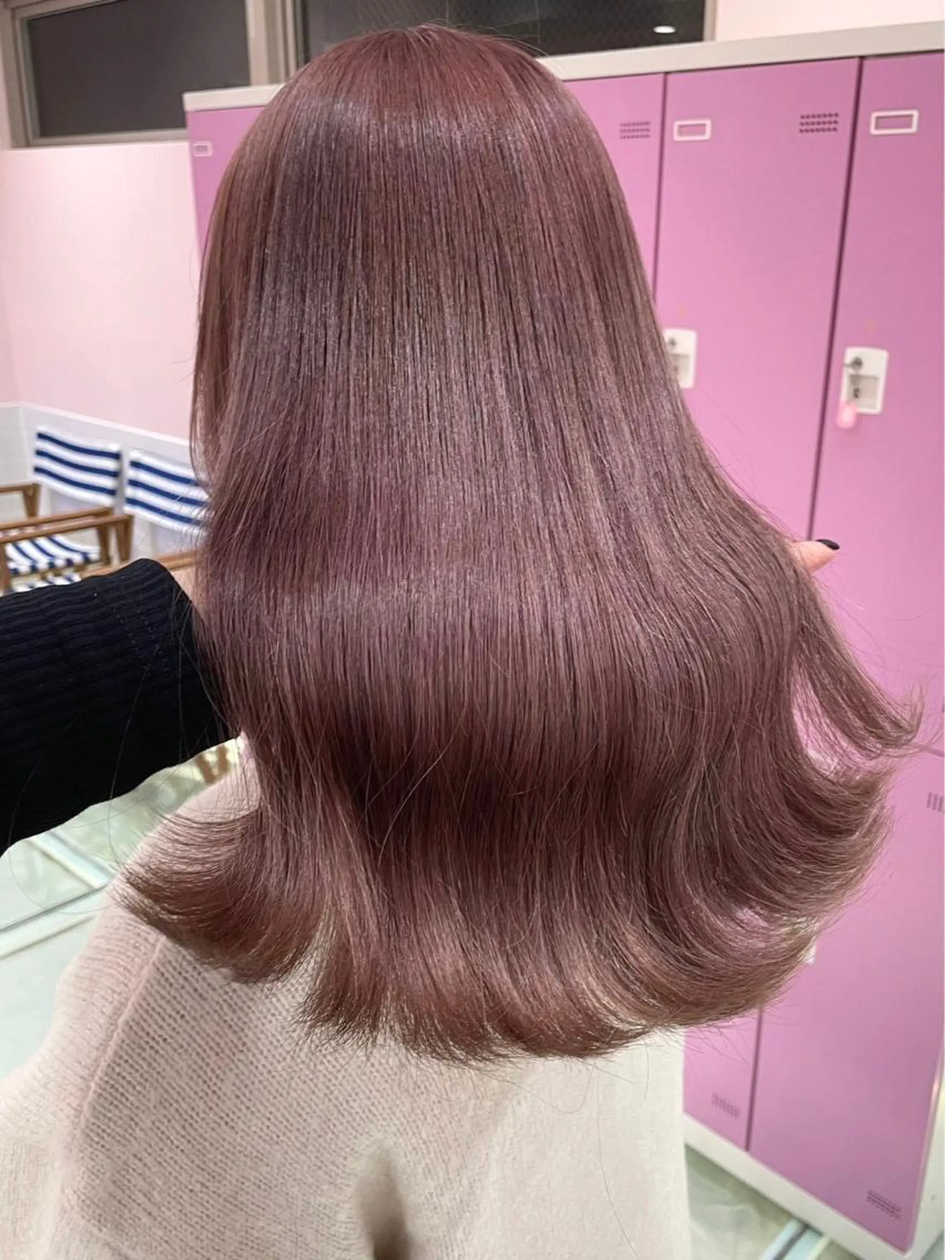 セミロング カラー ベージュカラー ブリーチ ピンクカラー ピンクベージュ ヘアカラー トリートメント ヘアセット 楓🦋韓国系レイヤー / 透明感カラー🤍のヘアスタイル