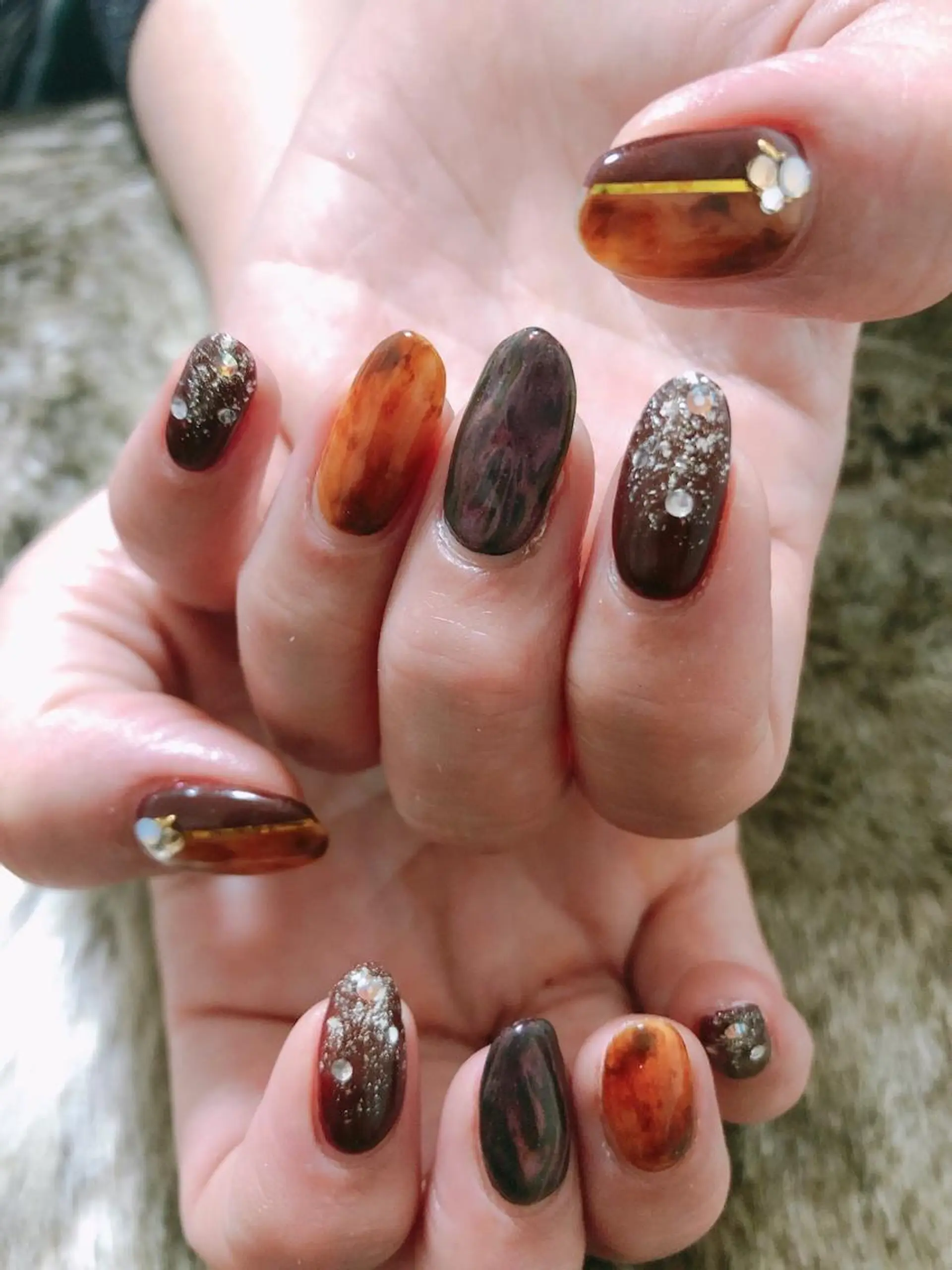 ネイル べっ甲ネイル kiki nail 二子玉川のネイルデザイン