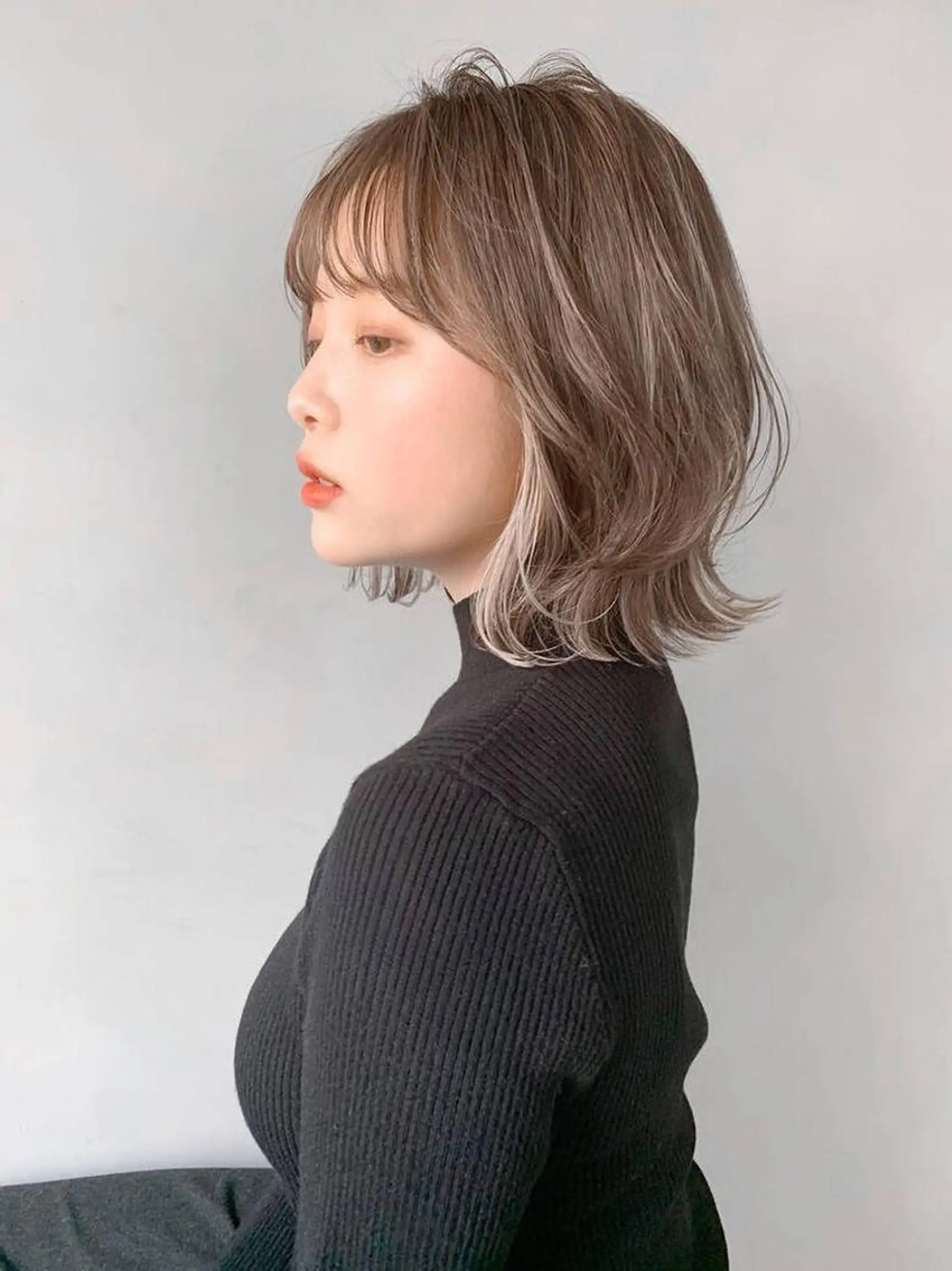 ミディアム カラー パーマ カット ヘアカラー トリートメント 船橋🔸髪質改善 🔸艶髪カラー/蓮のヘアスタイル