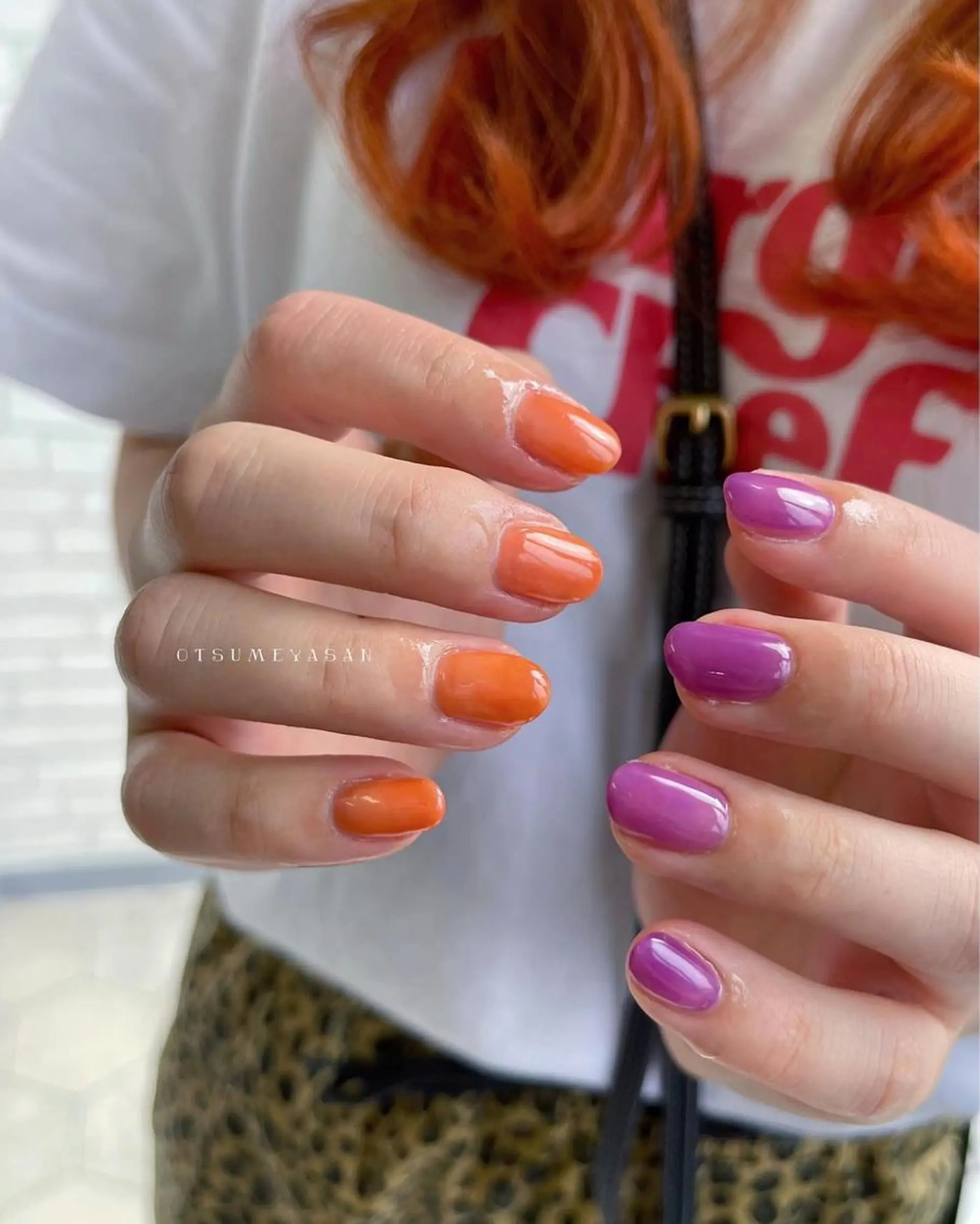 ネイル ブルー ジェルネイル ゴールド 韓国ネイル オレンジ otsumeyasan所属・わたなべ ちかのネイルデザイン