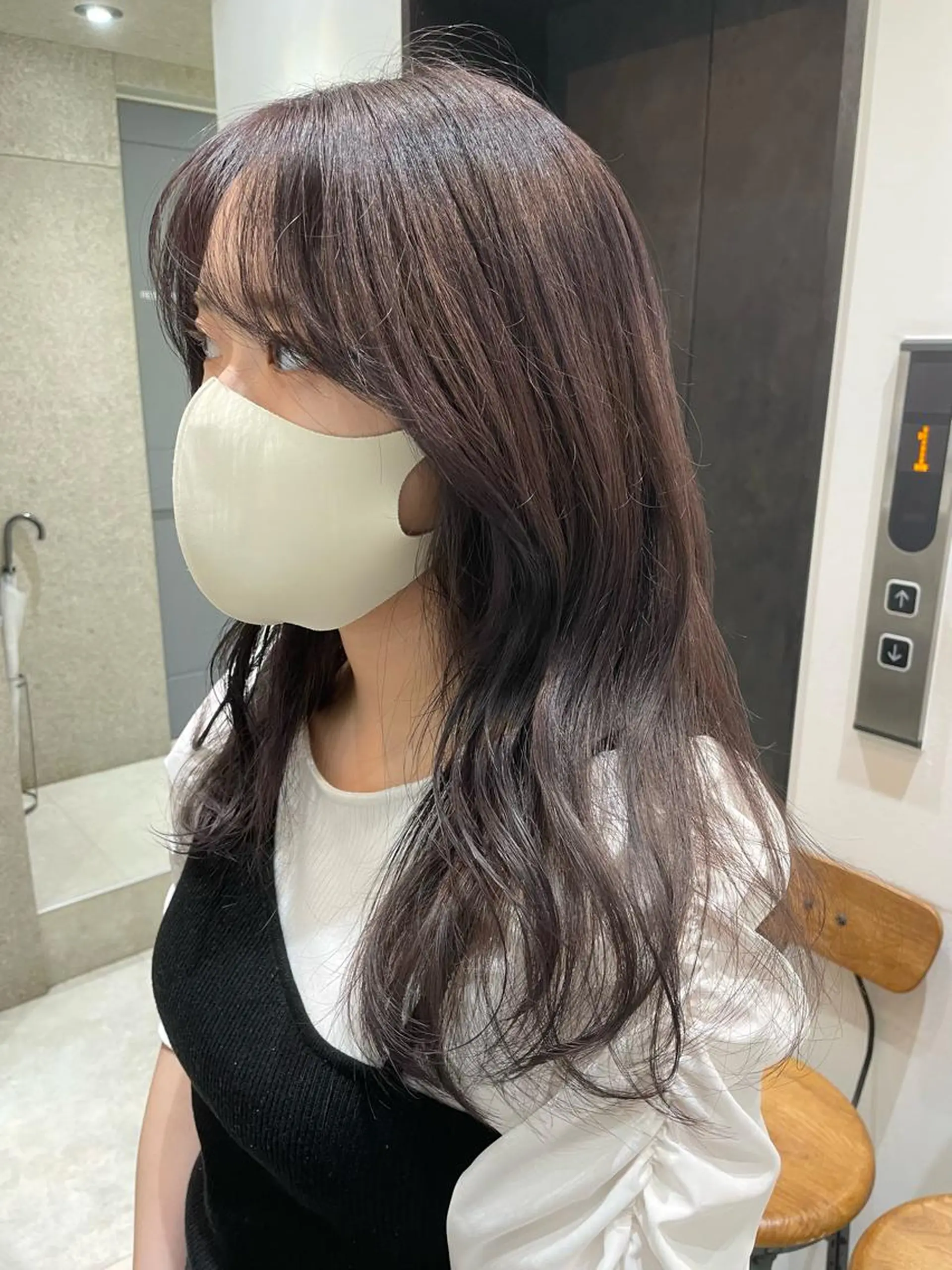 ロング カラー アッシュ ラベンダーカラー ラベンダーアッシュ ヘアカラー トリートメント 🌿ニュアンスヘア 🌿福田沙也加のヘアスタイル