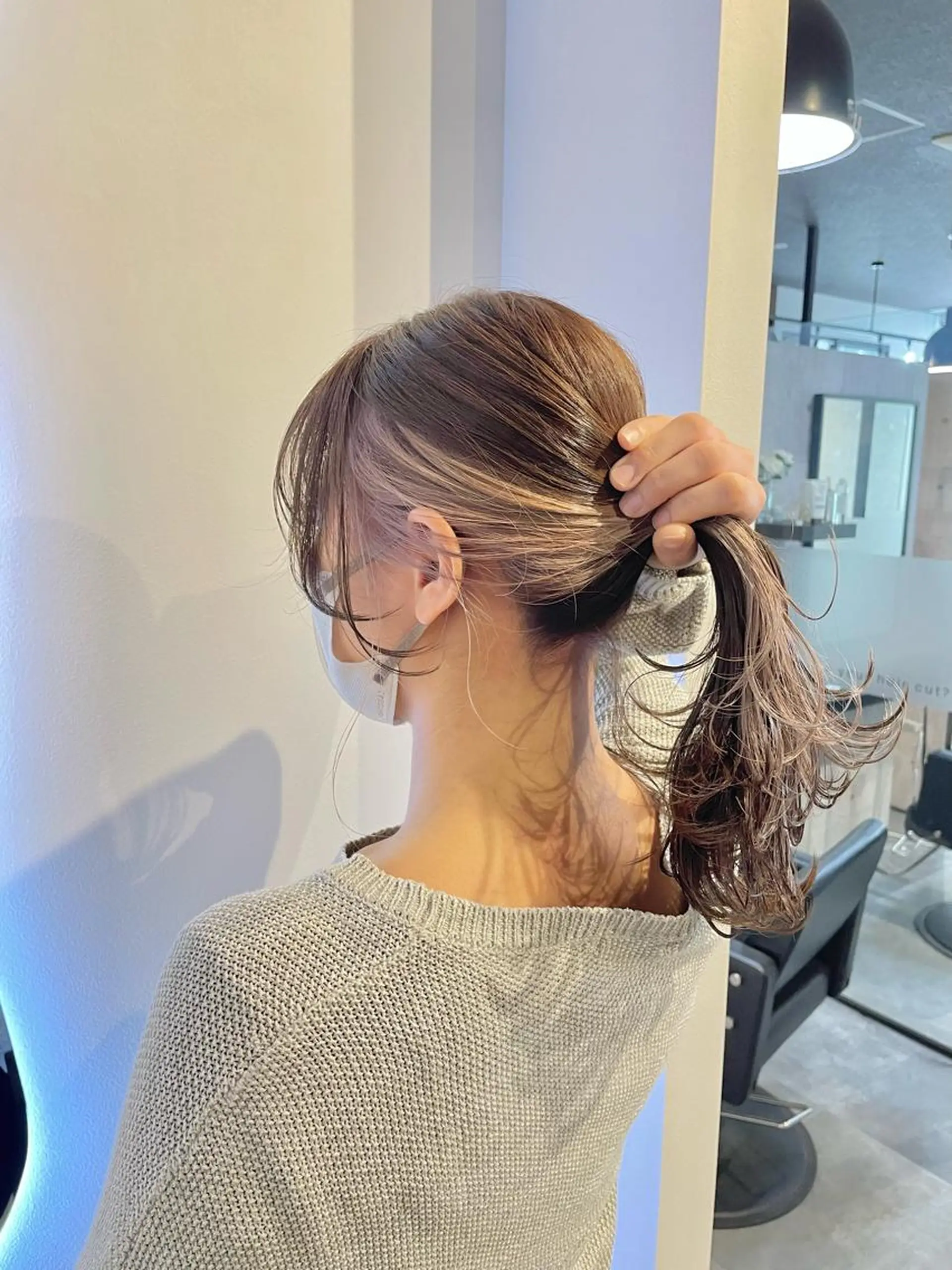 セミロング カラー ブリーチ カット ヘアカラー 👑髪質改善カラー 中垣斗希のヘアスタイル