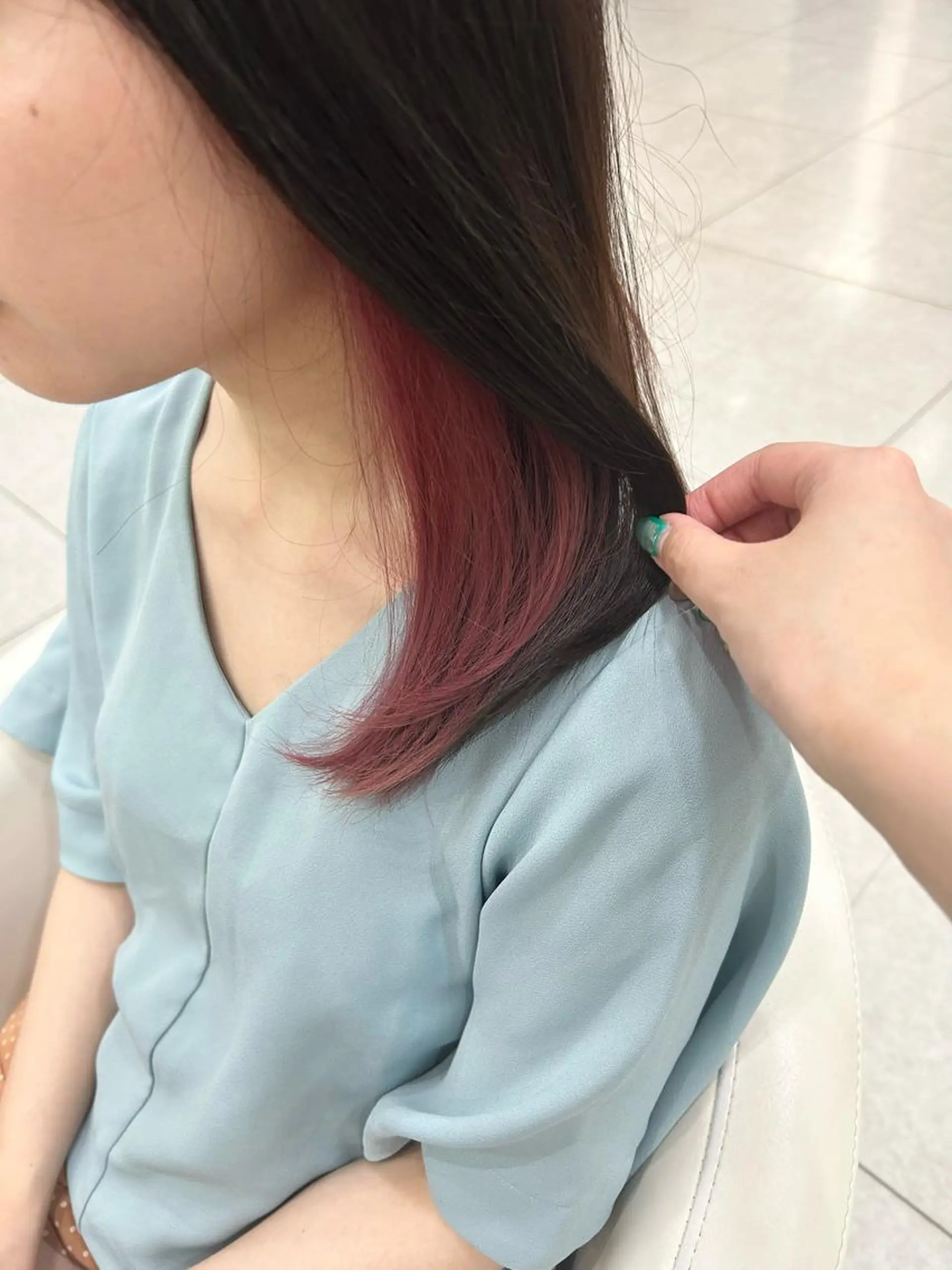 カラー ブリーチ インナーカラー ヘアカラー 💎inc市川南口店 フクイ　ニイナ💎のヘアスタイル