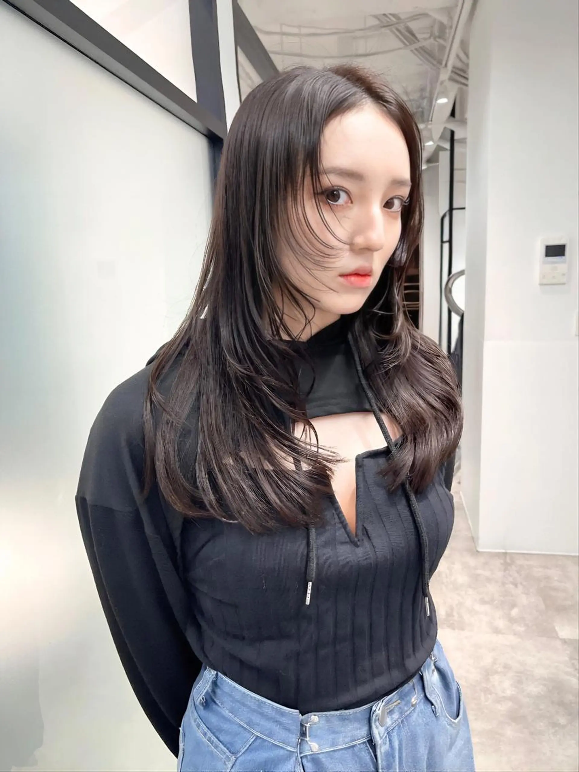 ロング 韓国風ヘア レイヤーカット カット ヘアカラー トリートメント 韓国レイヤーカット 髪質改善▫️水野有真のヘアスタイル