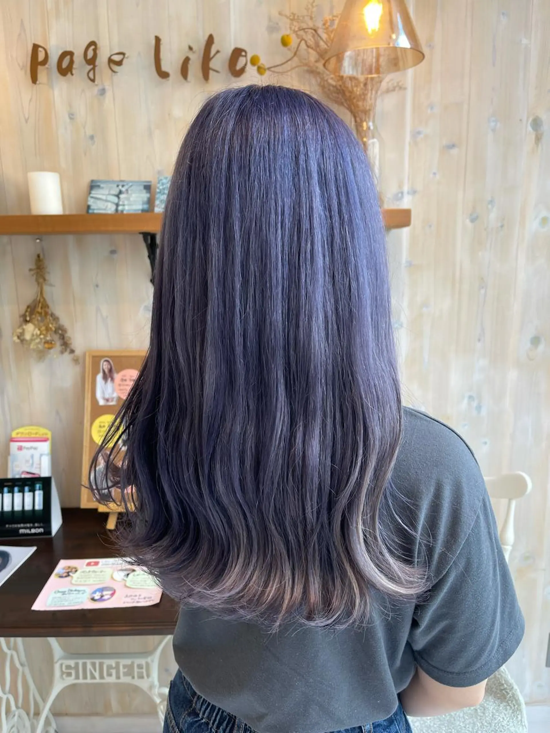 ミディアム カラー ダブルカラー パープルカラー シルバー カット ヘアカラー アニメオタク美容師✂ miharuのヘアスタイル