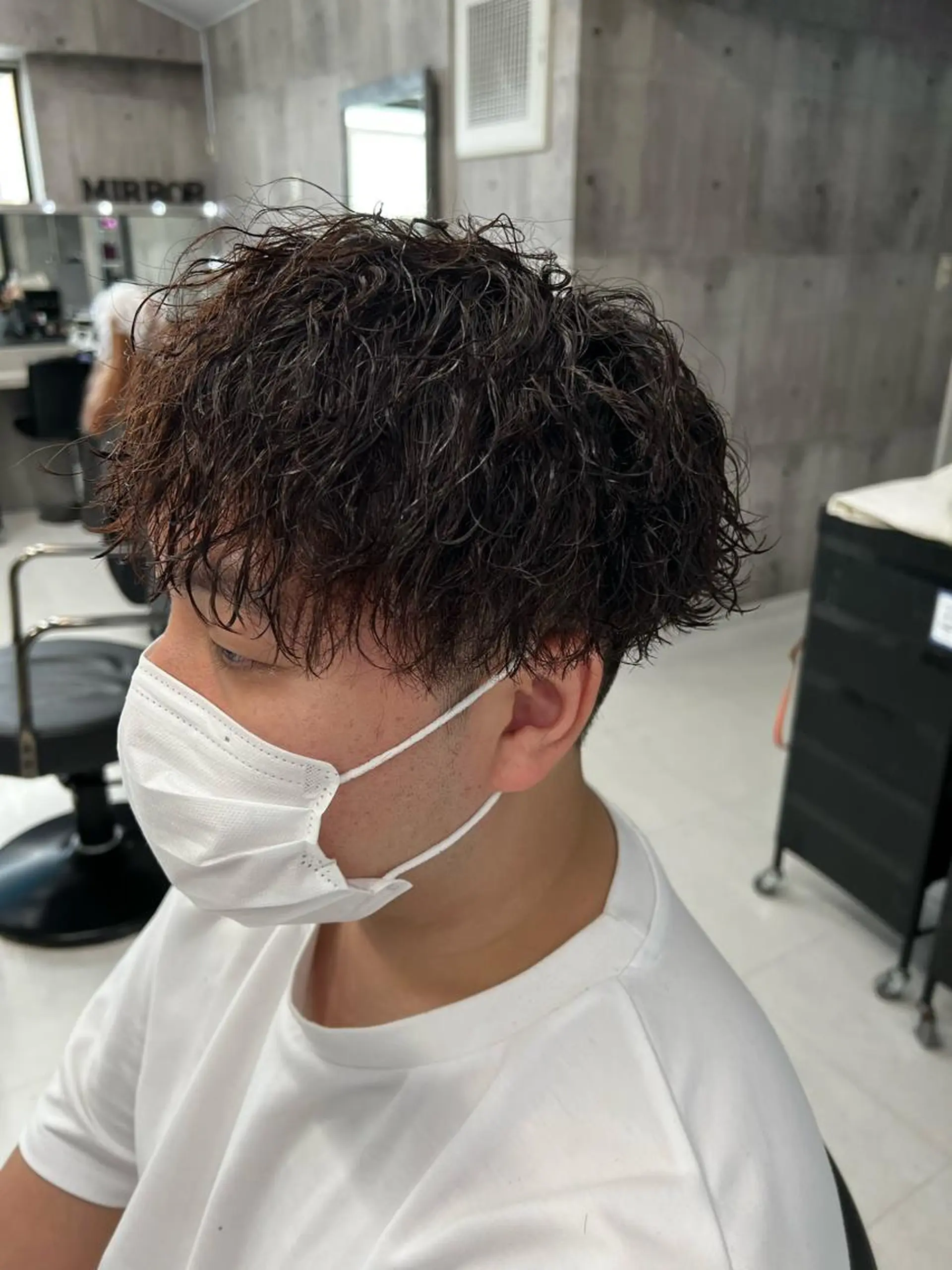 ショート パーマ メンズ 波巻きパーマ カット メンズカット/波巻き TAKUMAのヘアスタイル
