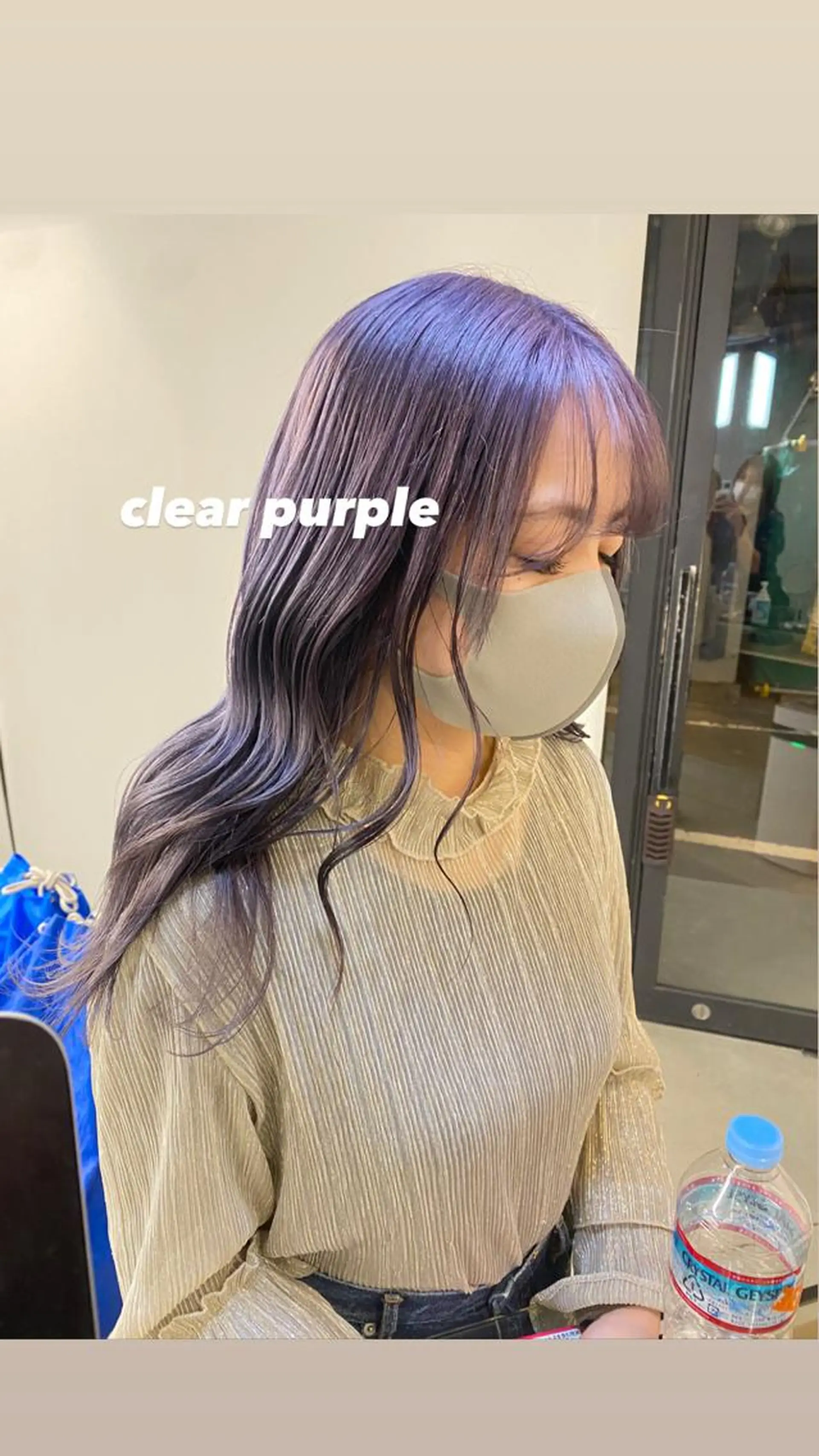 セミロング パープルカラー tomoe 艶カラー💗🪽のヘアスタイル