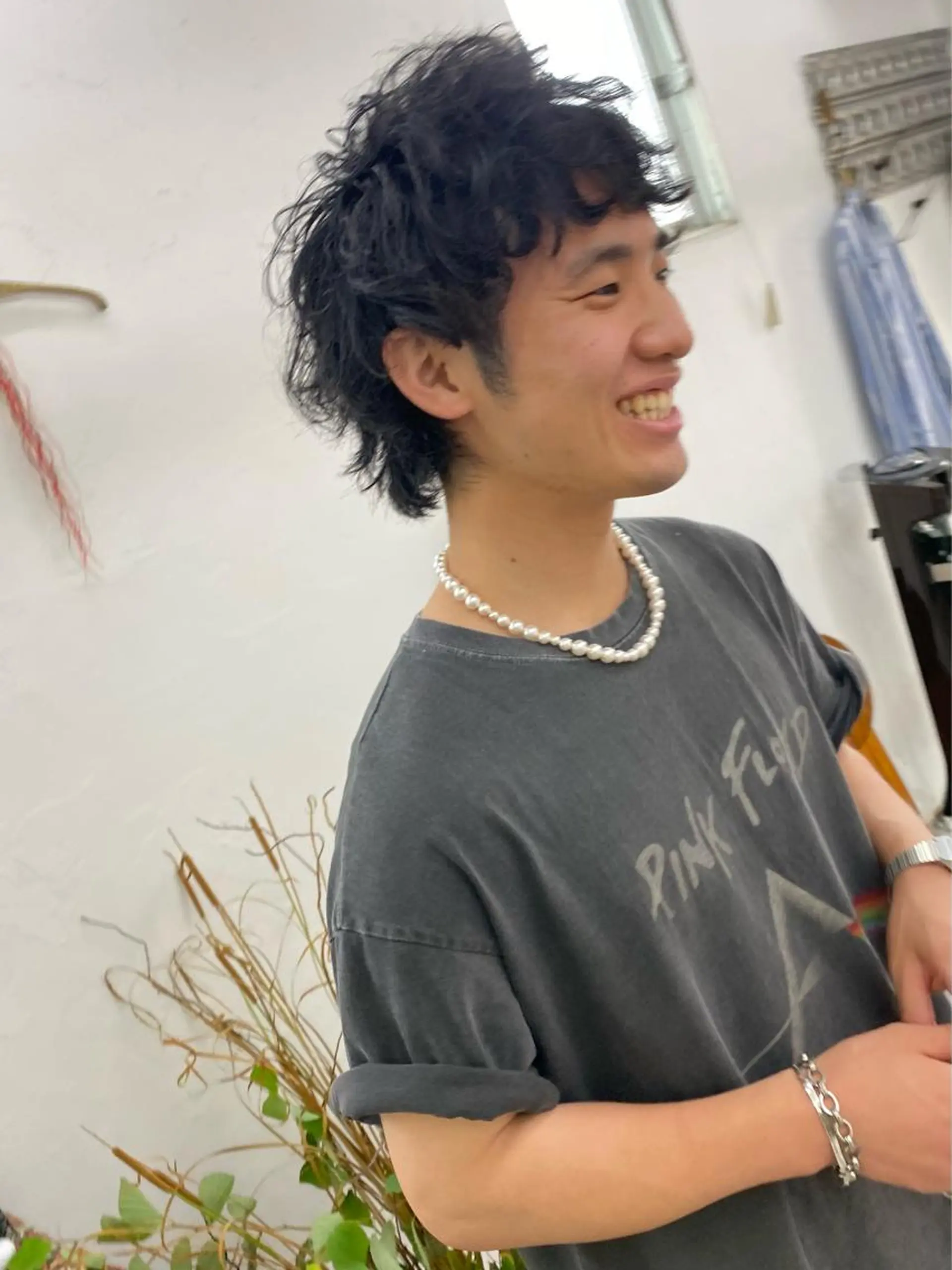 ショート パーマ メンズ カット パーマ トリートメント qiie/長友 インナーカラーのヘアスタイル