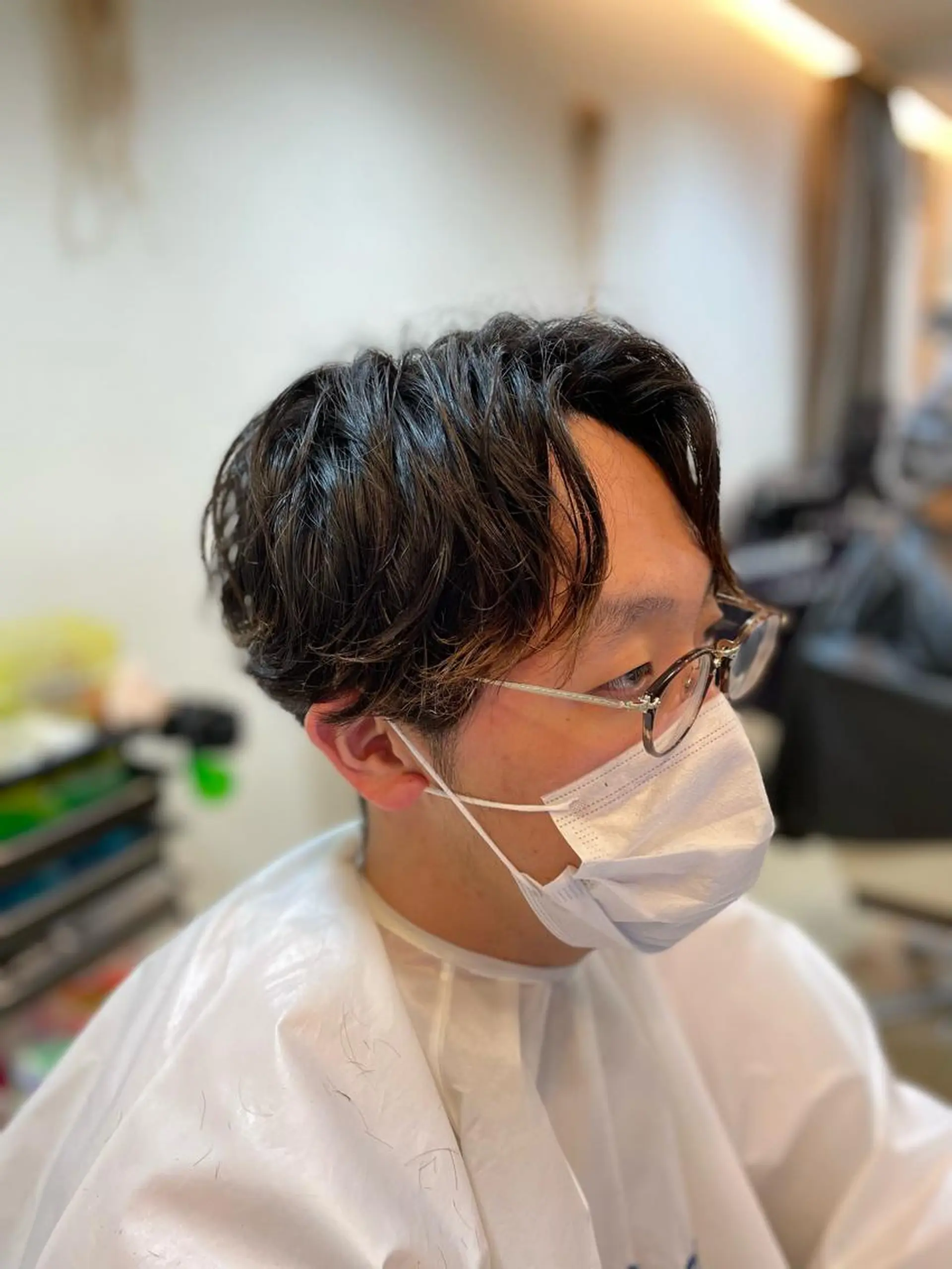 ミディアム パーマ メンズ カット パーマ メンズパーマ 赤司 泰樹のヘアスタイル