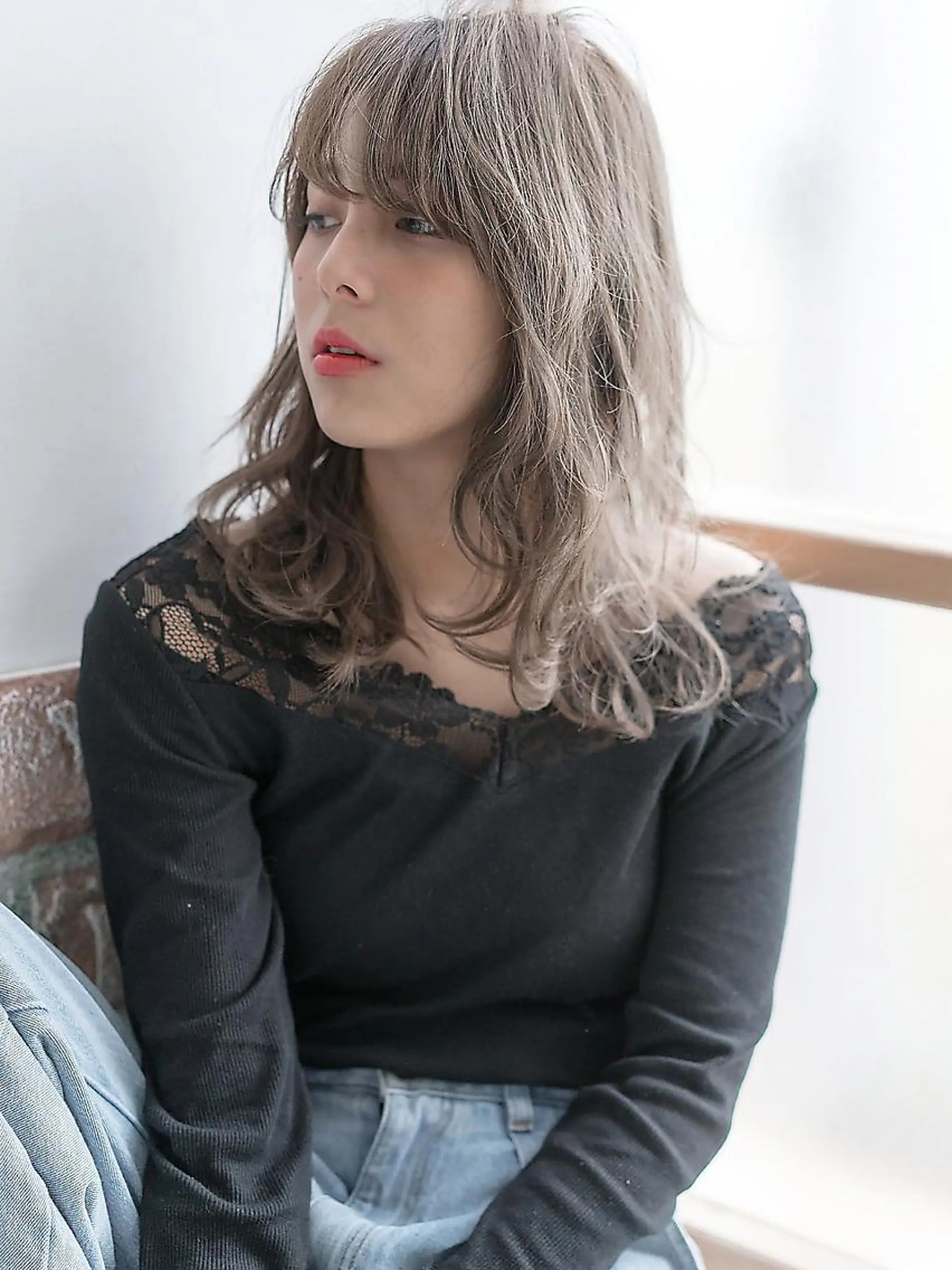 セミロング カラー パーマ ヘアアレンジ ベージュカラー レイヤーカット インナーカラー 代表　南一路のヘアスタイル
