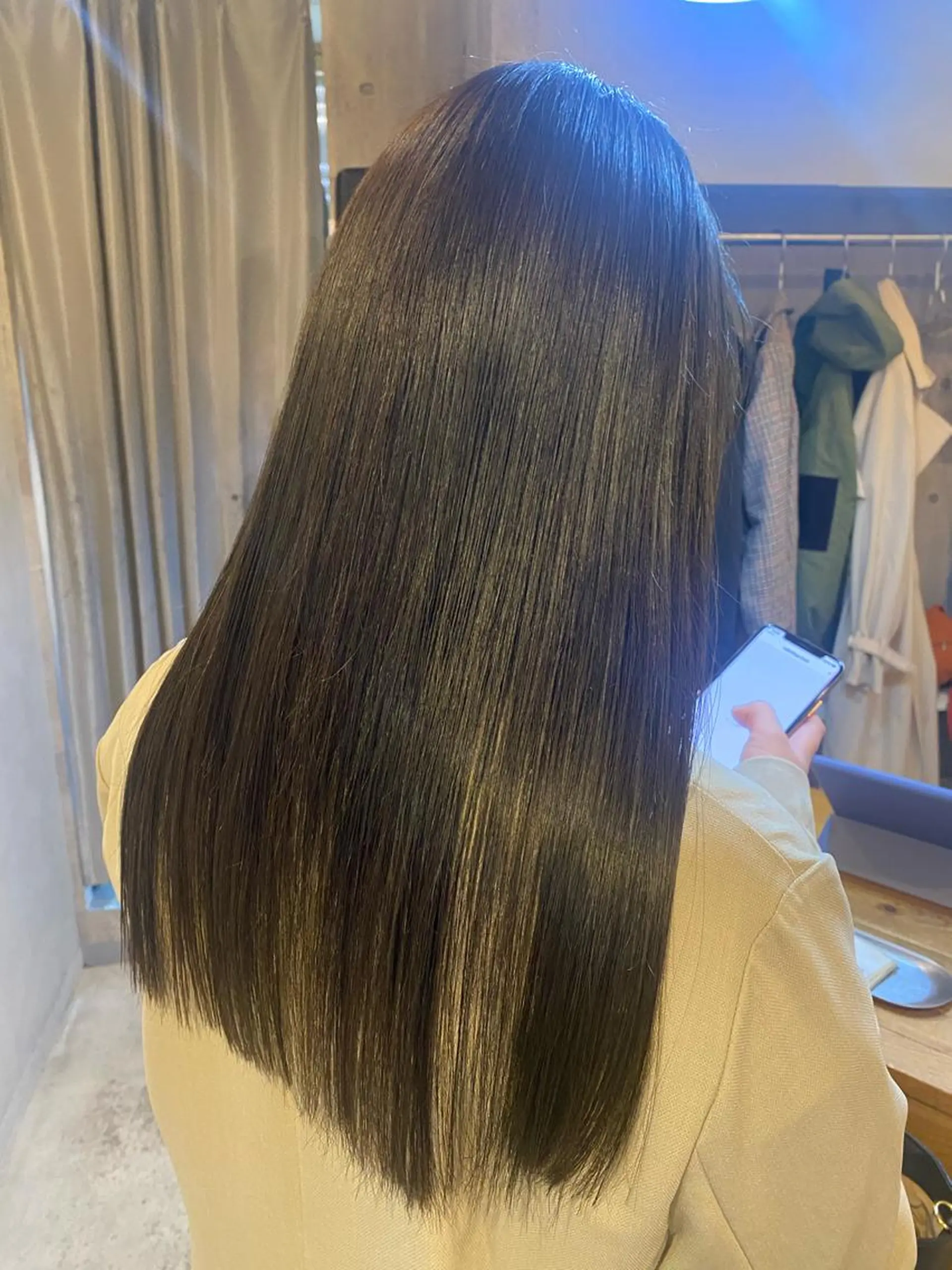 ロング カット 縮毛矯正 トリートメント 濱﨑 紅葉のヘアスタイル