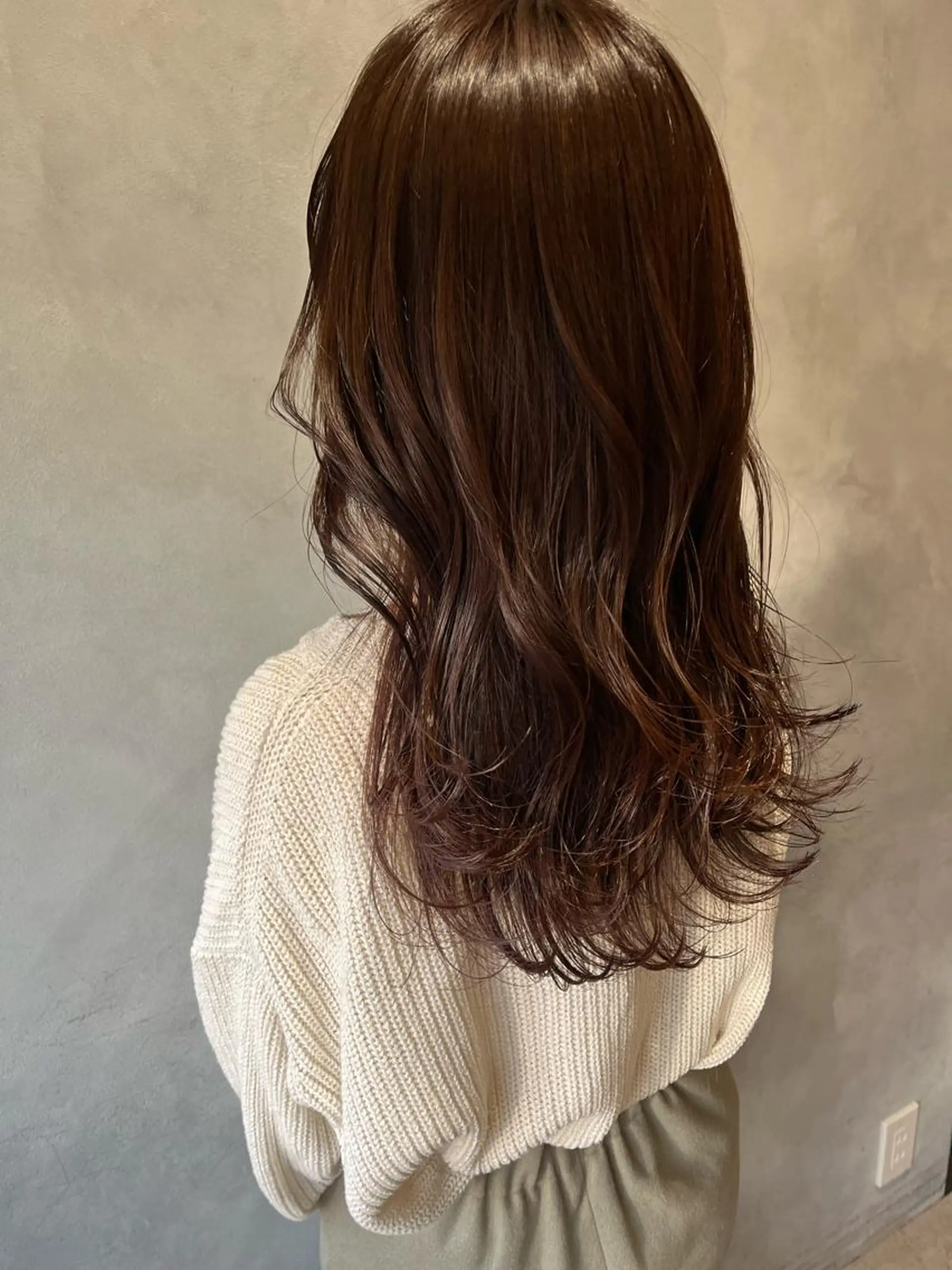 ロング カラー ブラウンカラー ピンクカラー ピンクブラウン 奥田 蓮のヘアスタイル
