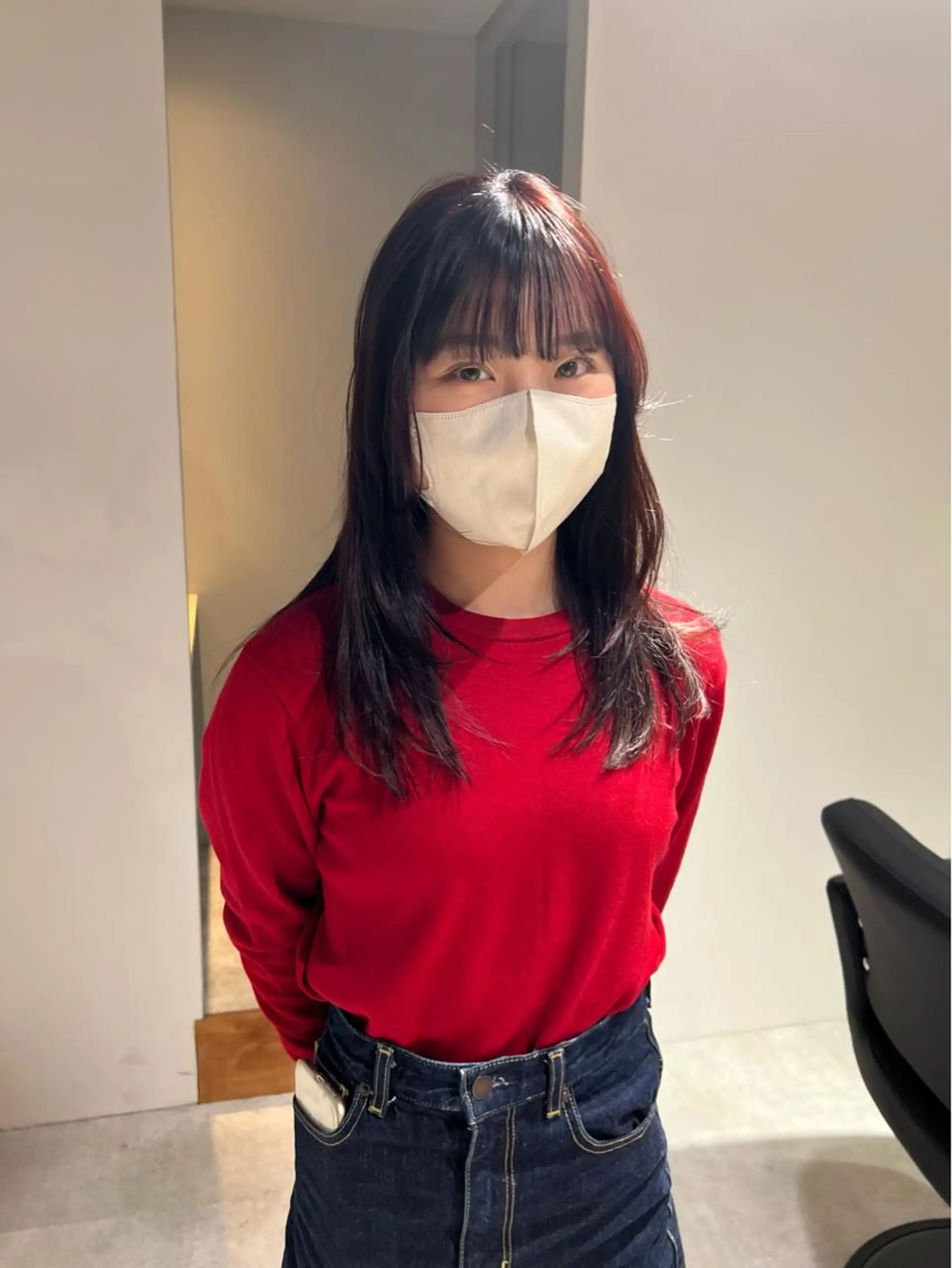 セミロング カラー カット ヘアカラー io濱川 遥のヘアスタイル