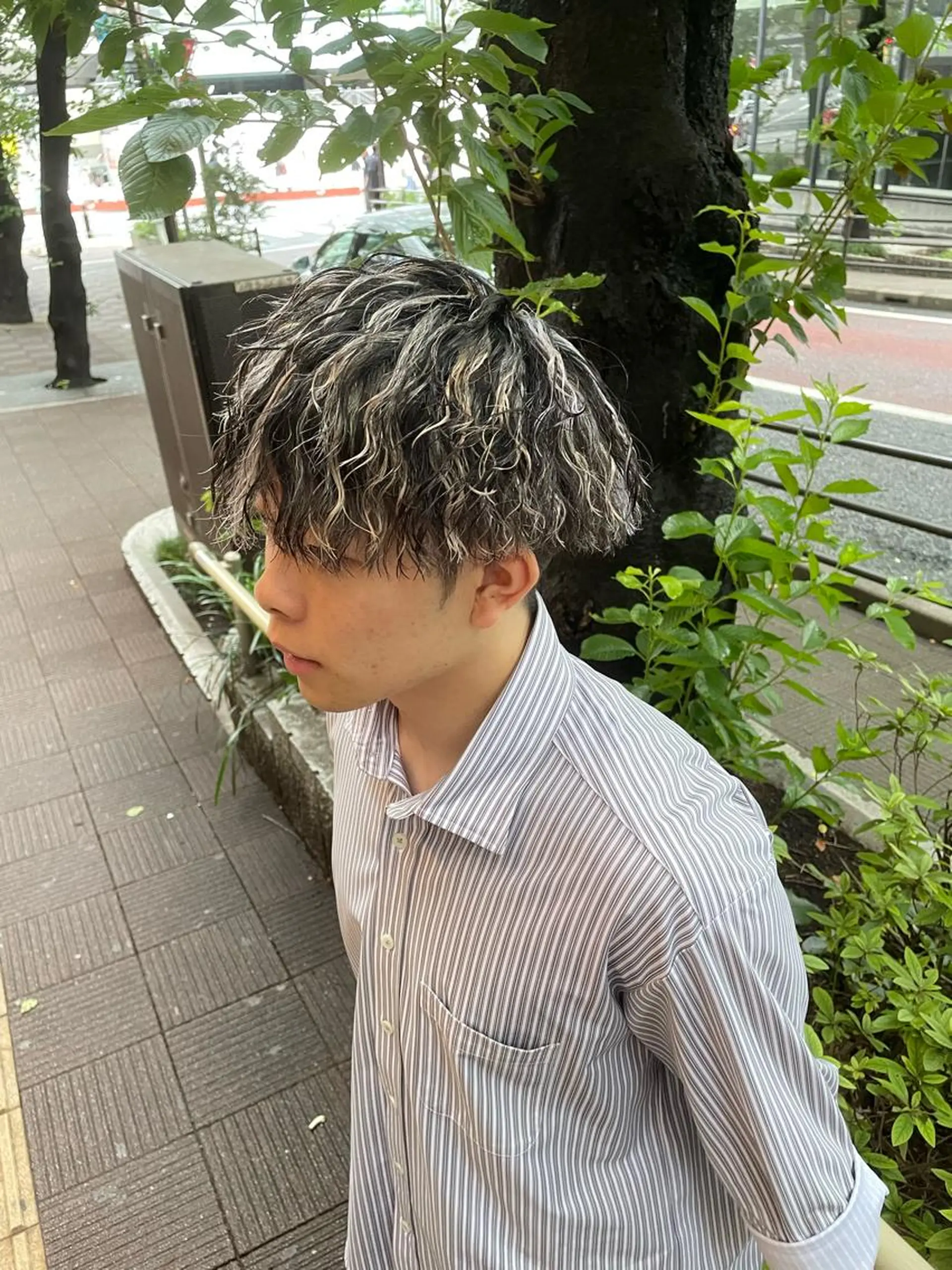 カラー パーマ メンズ メンズメッシュ メッシュ Le'a所属・渋谷/フェード/ 國分 翔のヘアスタイル